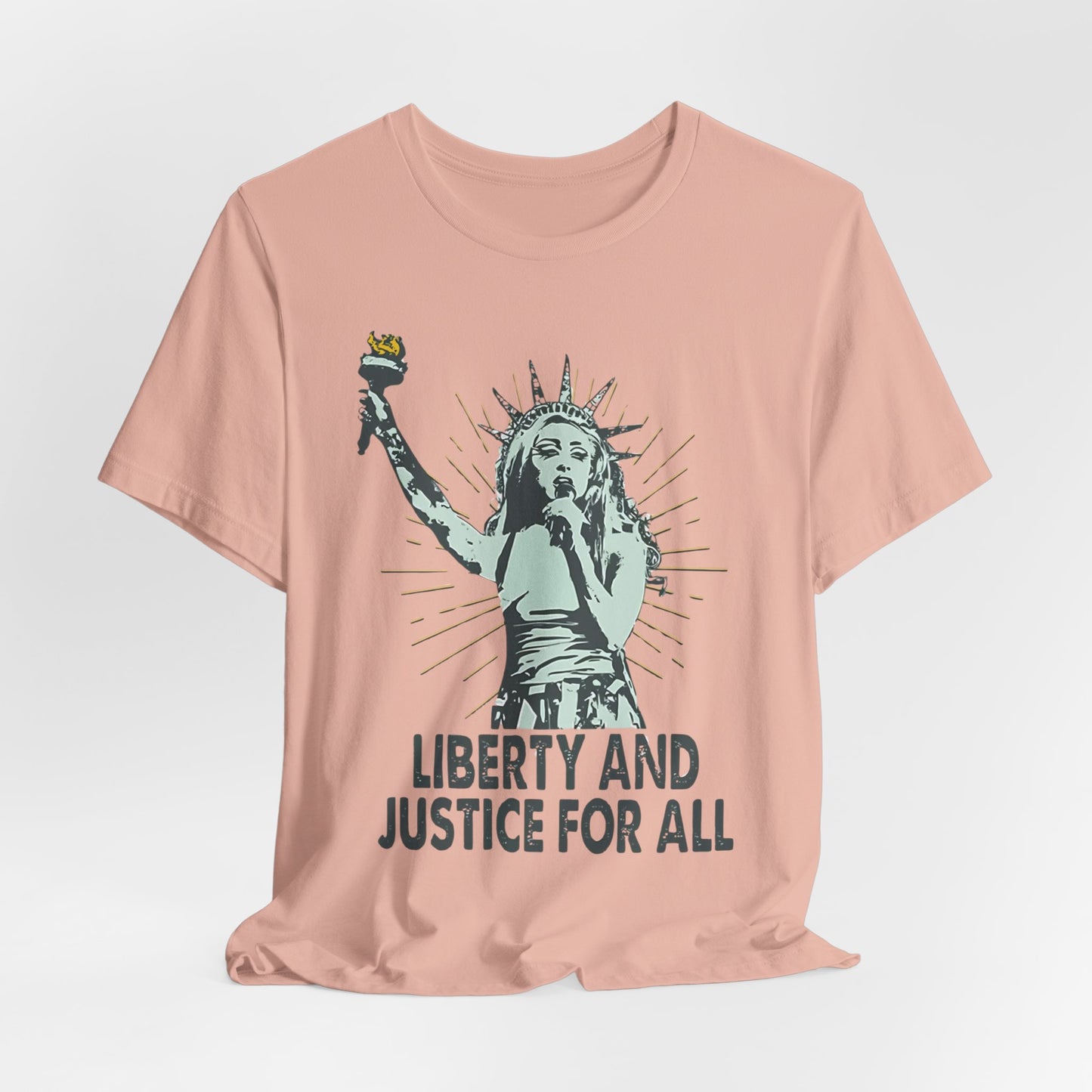 Liberty and Justice Short Sleeve Chappell Tee | Patriotic Unisex Shirt | Freedom Wear, Gift for Activists, Independence Day, Casual Style, [...]
