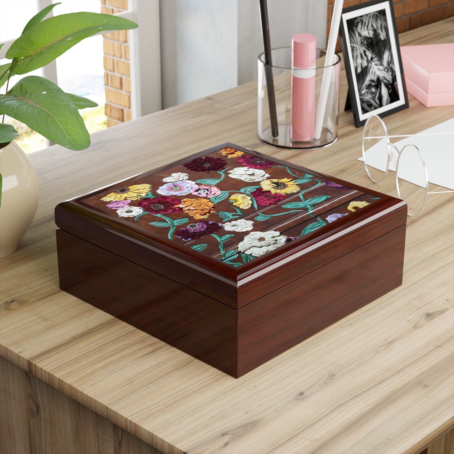 Surprise Song Piano Flowers Jewelry Box