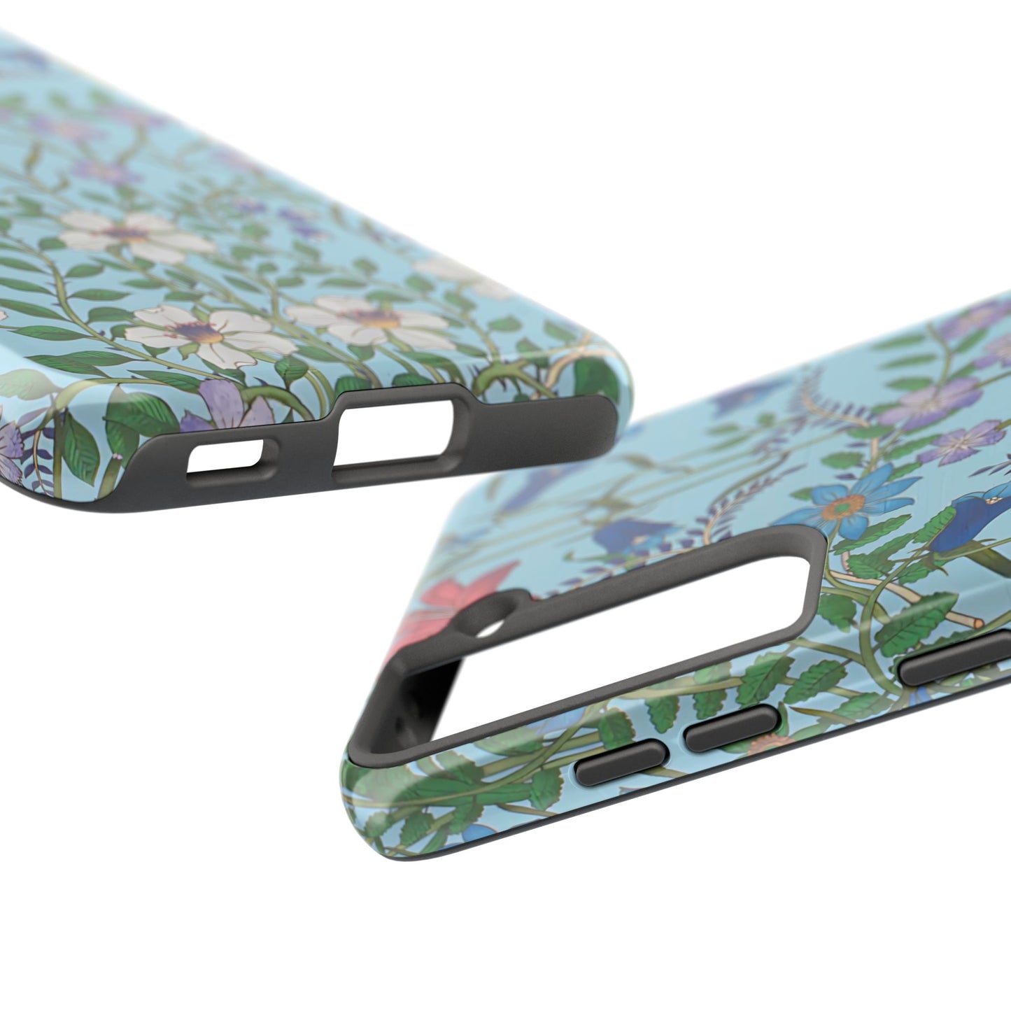 Vibrant Floral Tough Phone Case "Flora Blue"- Durable Protection for Your Device