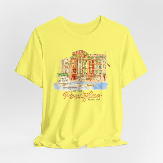 Portofino Watercolor Travel T-Shirt — Vintage Porto Illustration Tee