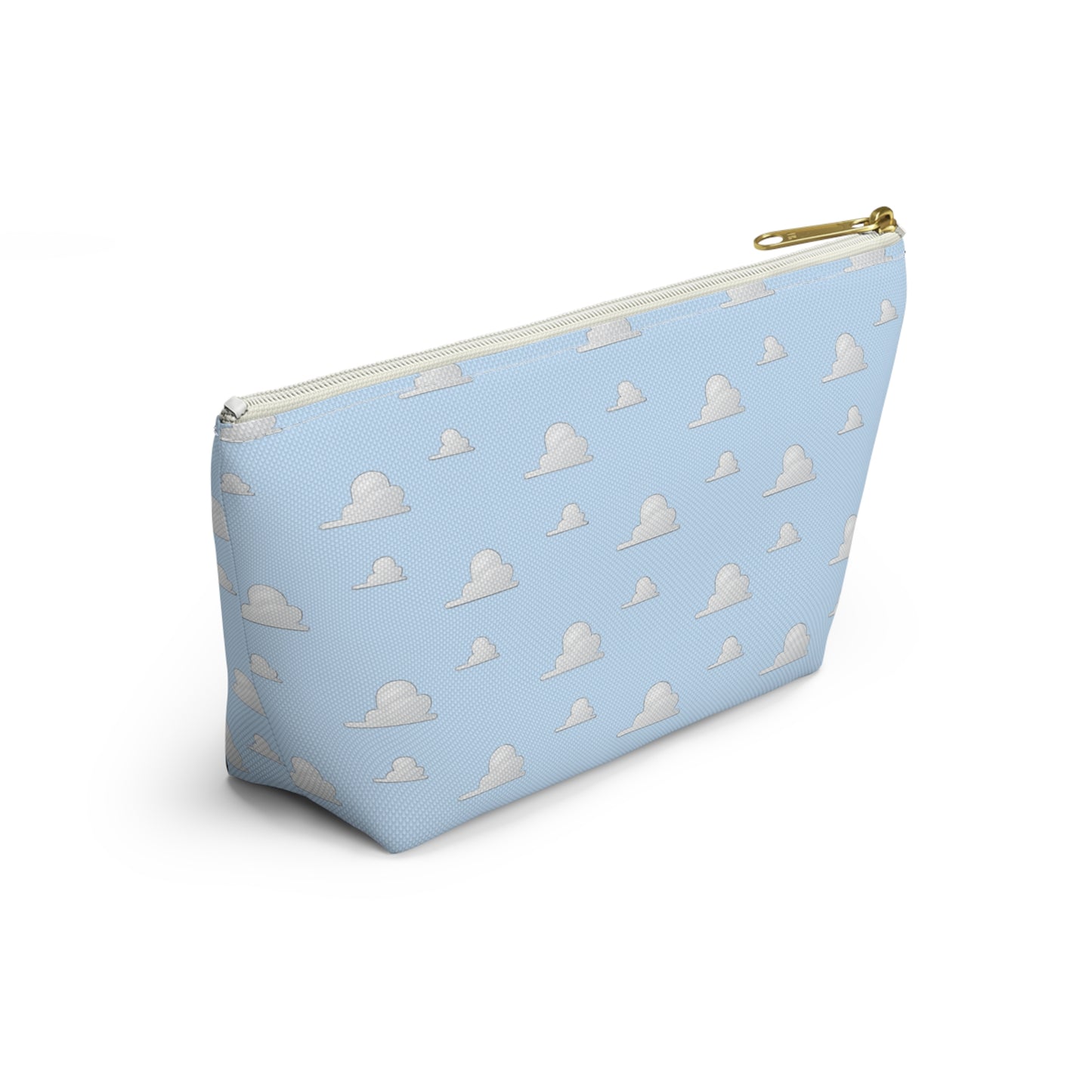 Cloud Pattern Accessory Pouch — Sky Blue T-Bottom Makeup Bag