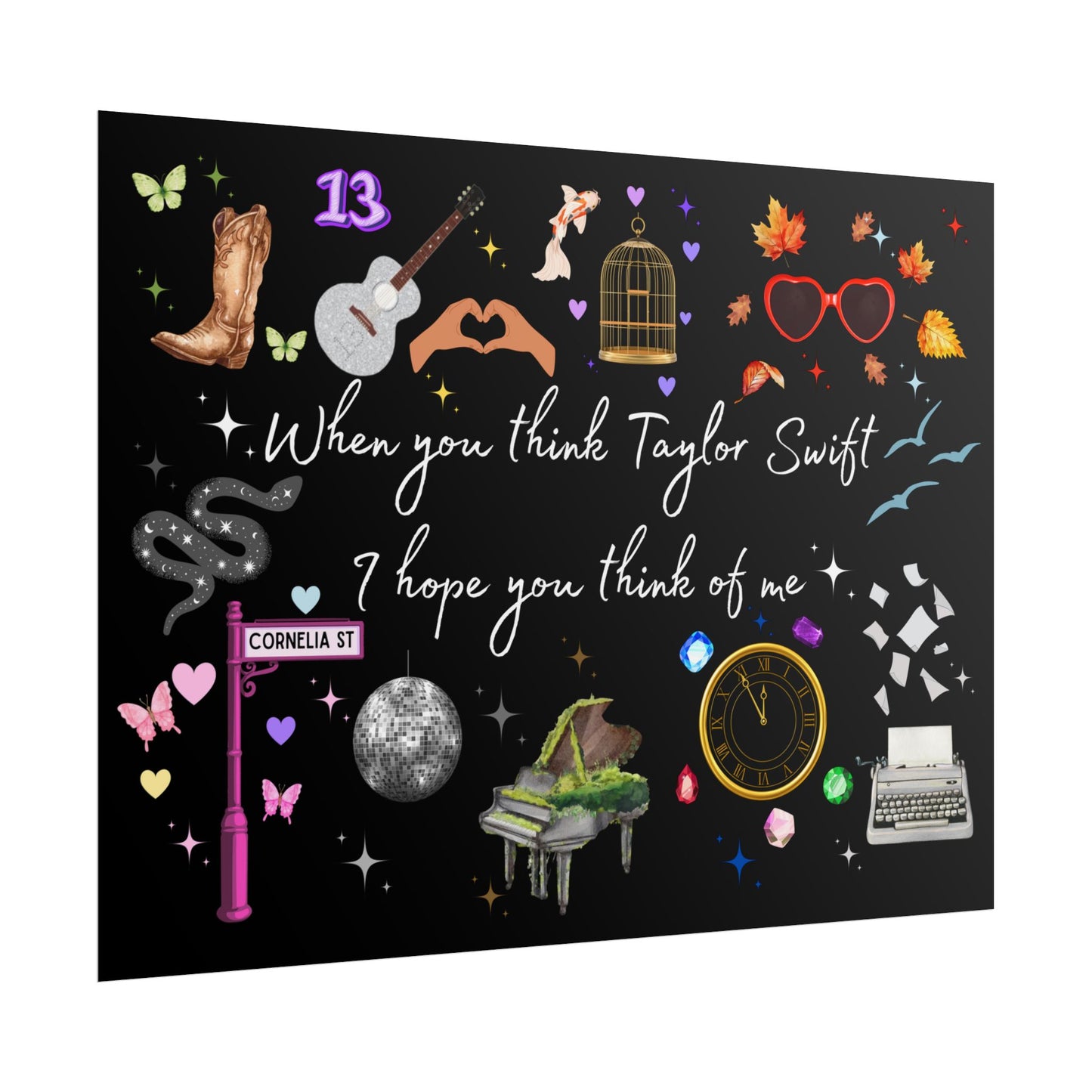 I hope you think of me -  Rolled Posters, Fan Art, Music Decor, Gift for Swifties, Home Decor, Unique Wall Art