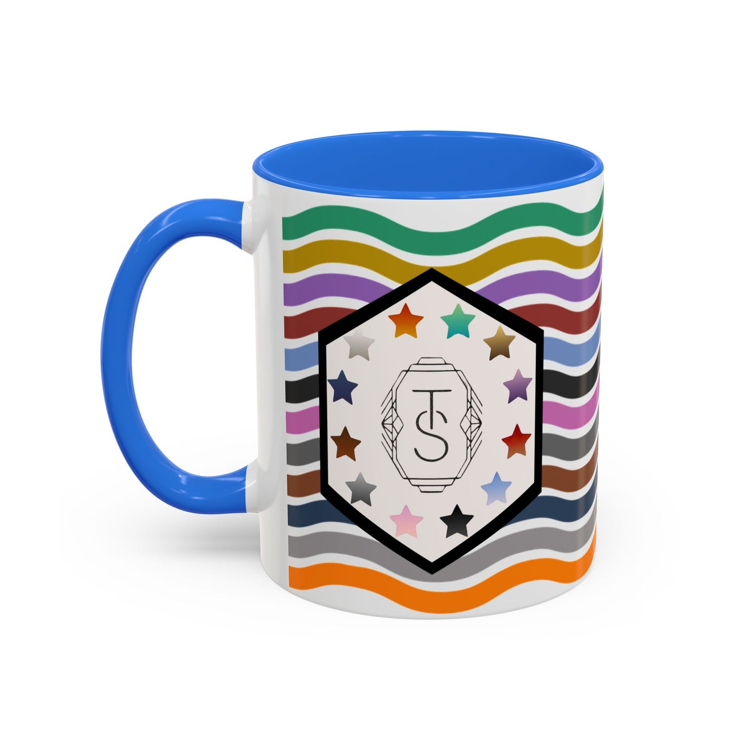 Wavy Tay-pendence Day Flag - Colorful Coffee Mugs - Spirited Sipware for Home, Office, Birthdays, or Holidays, Unique Gift Idea, Customizable Designs, Vibrant Drinkware