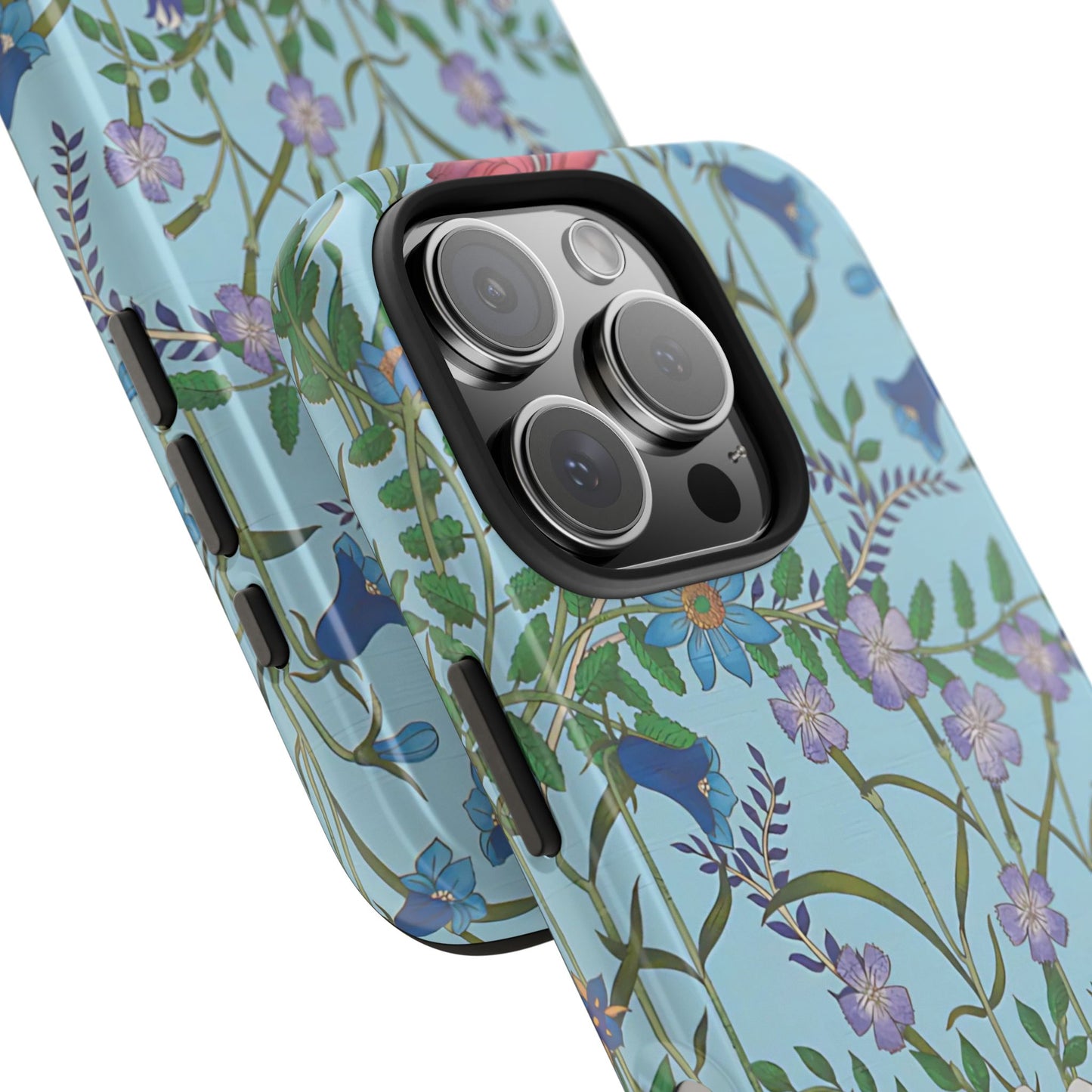 Vibrant Floral Tough Phone Case "Flora Blue"- Durable Protection for Your Device