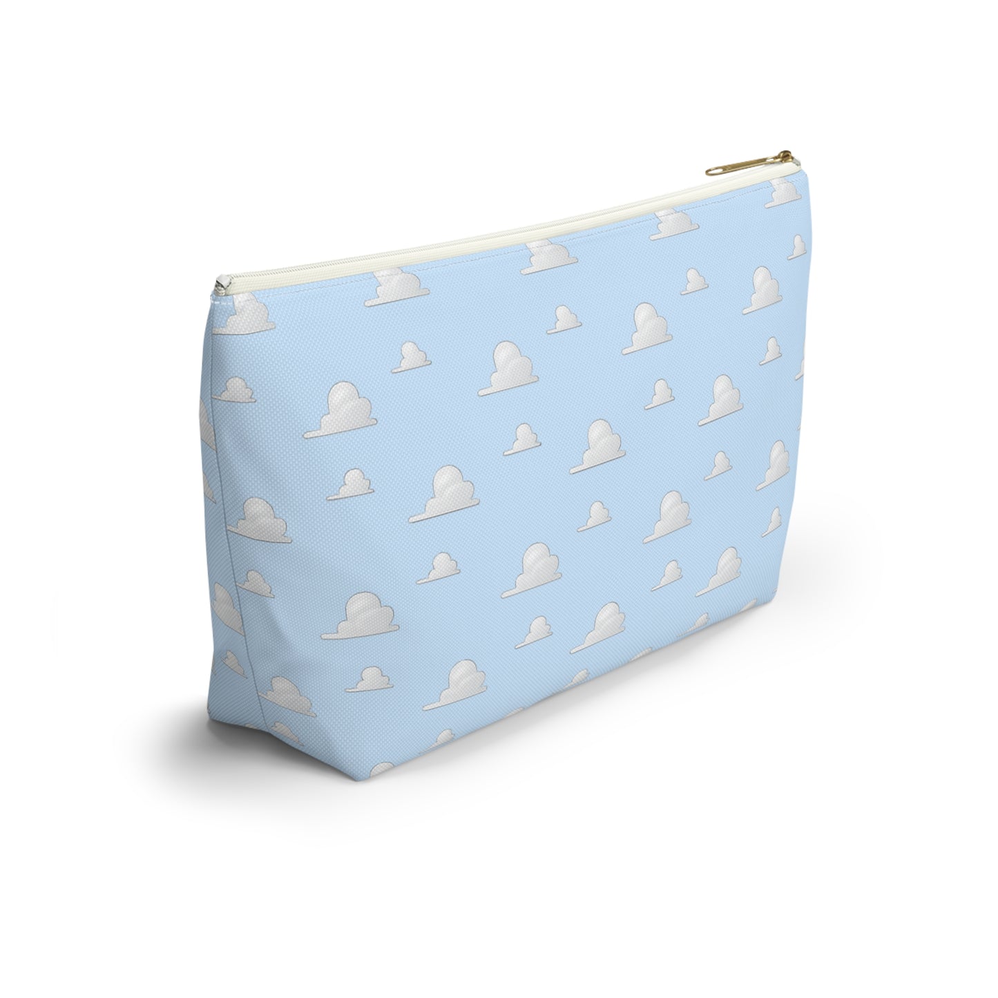 Cloud Pattern Accessory Pouch — Sky Blue T-Bottom Makeup Bag