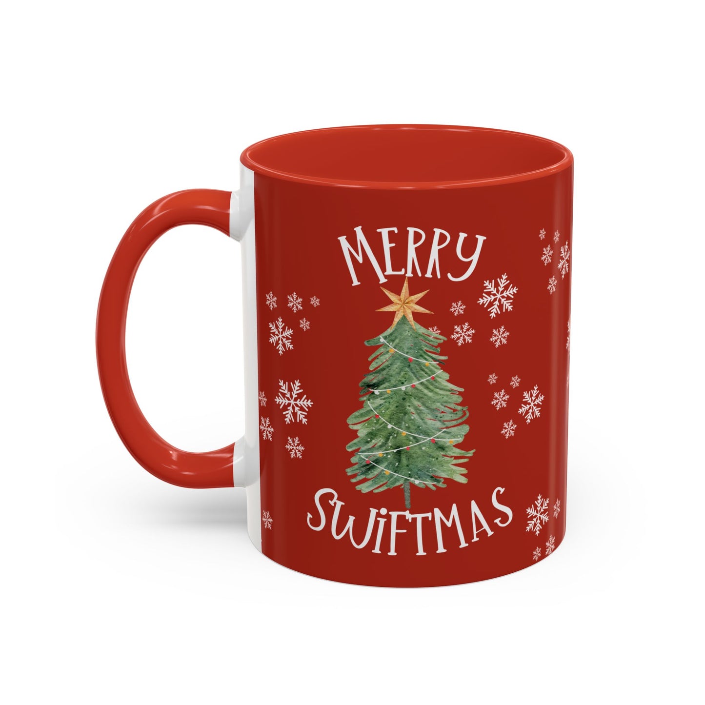 Merry Swiftmas - Swiftie Lyrics Collage - Accent Coffee Mug (11, 15oz)