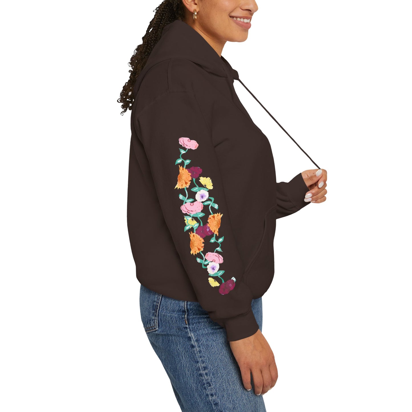 Acoustic Piano Floral Sleeve Hoodie