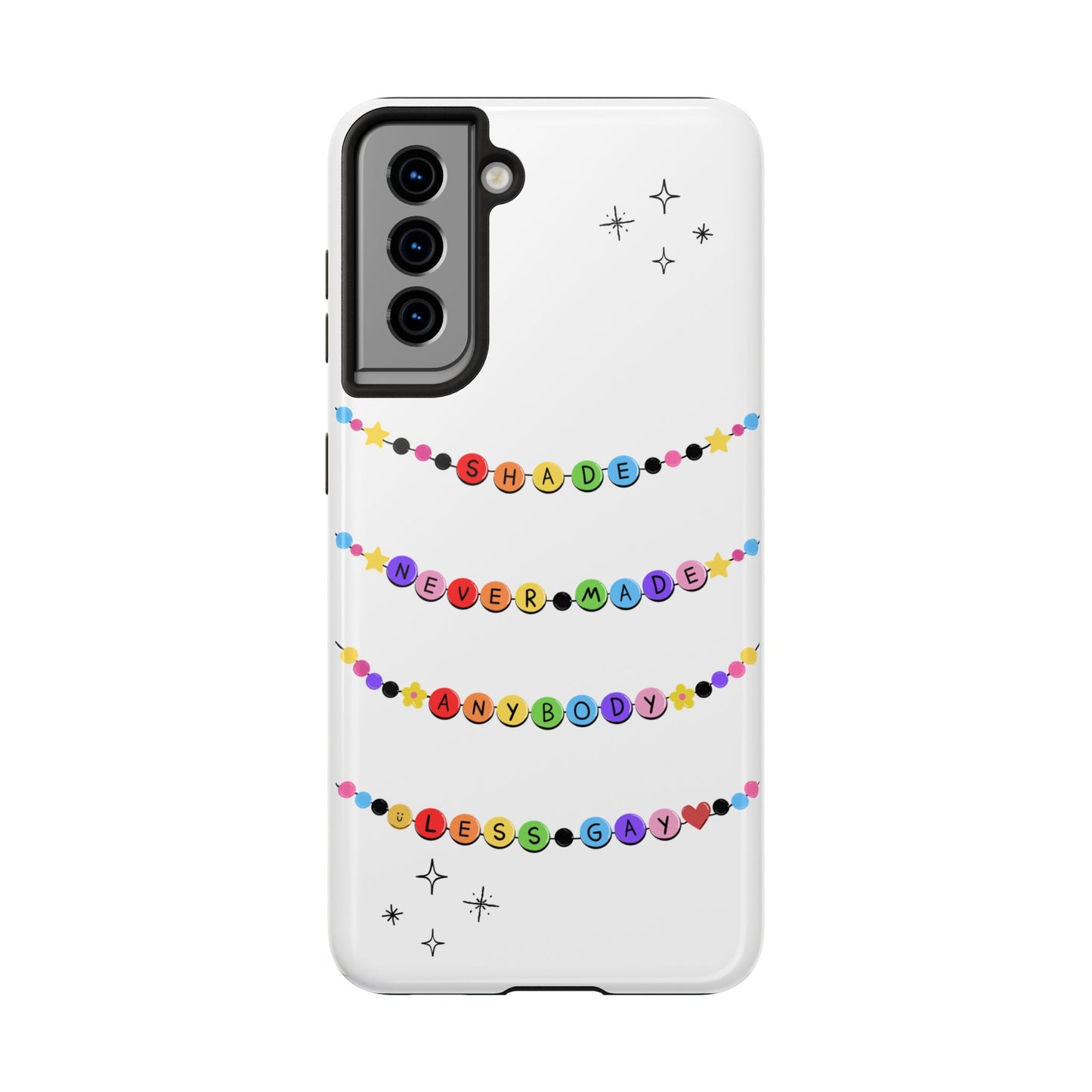 Shade Never Made Anybody Less Gay - Friendship Bracelet Pride - Colorful Statement Phone Cases for Trendsetters, Cute Phone Accessories, Gift for Friends, Rainbow Aesthetic, Vibrant Protective Cases
