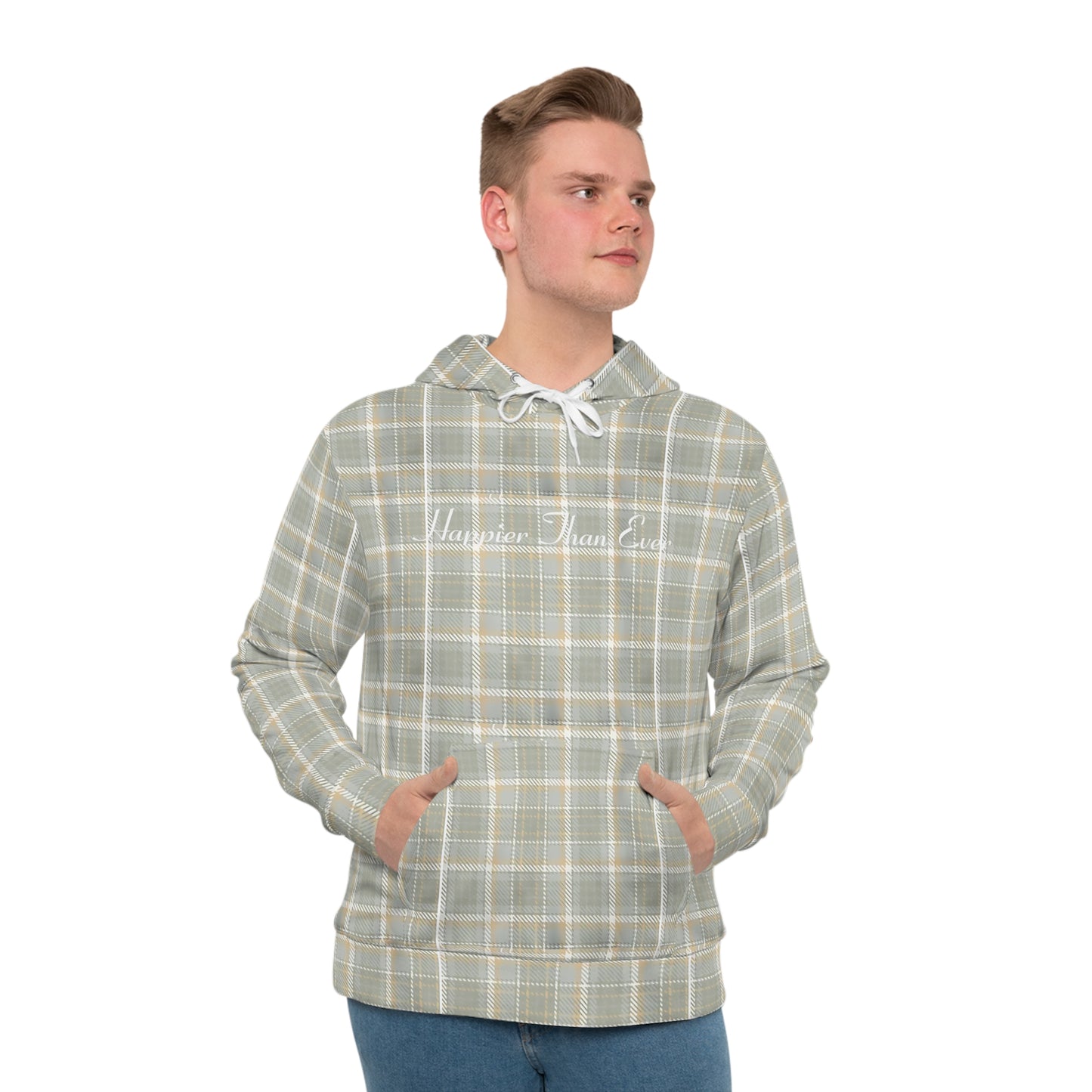 Plaid Happier - Men's Hoodie (AOP)