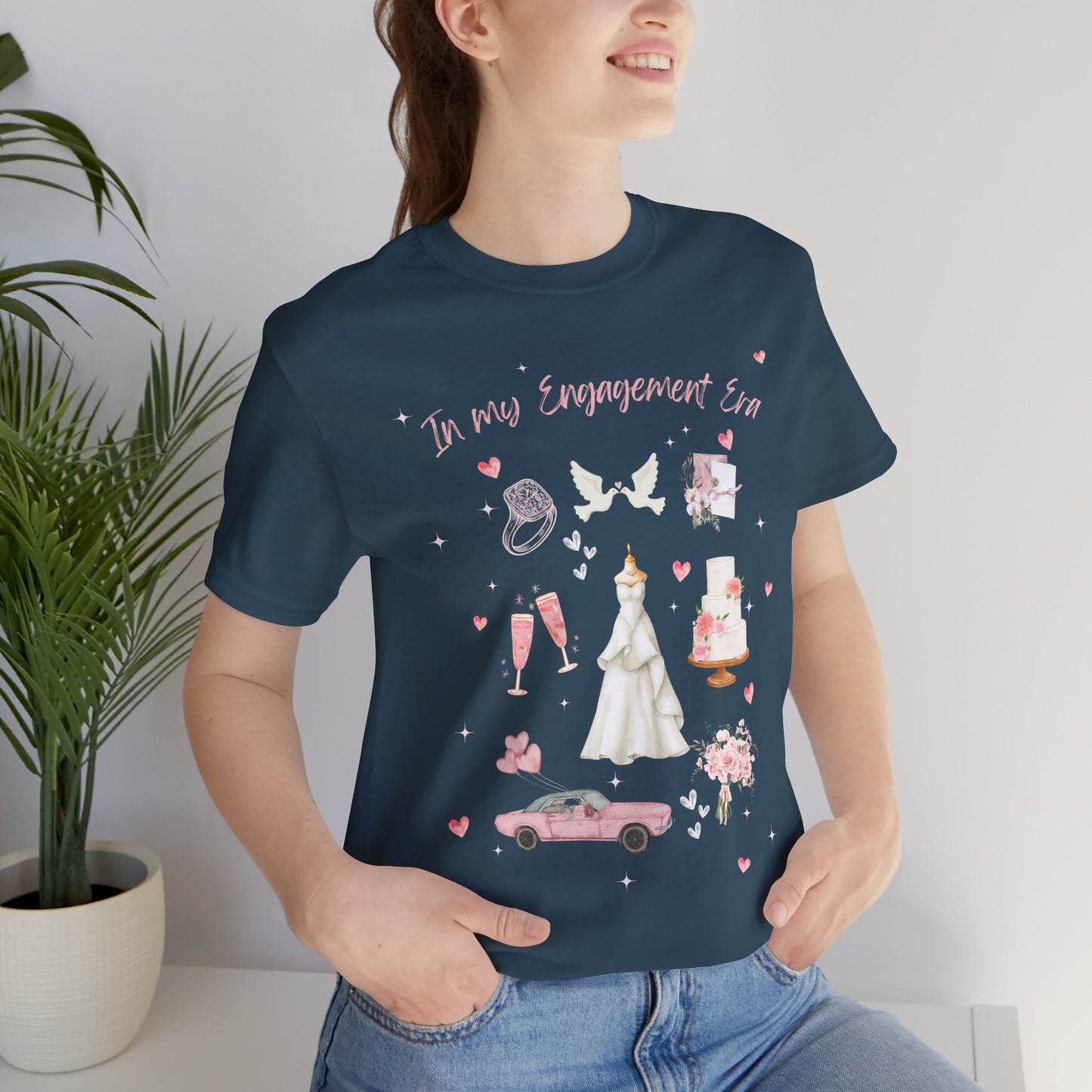 Customizable! In My Engagement Era Tee: Celebrate Your Love Story, Unisex, Perfect for Bridal Showers, Weddings & Celebrations, Engagement Party Shirt, Gift Idea