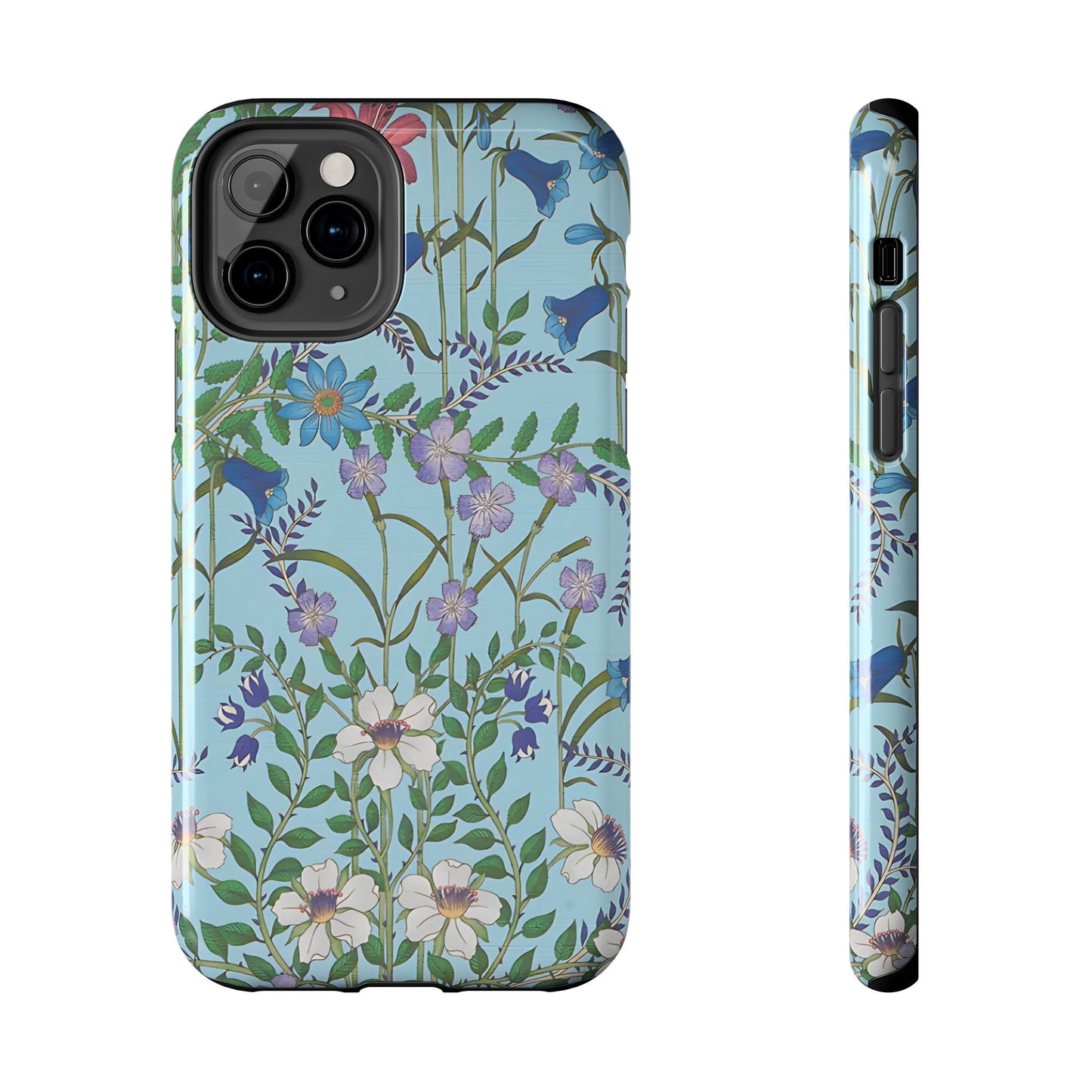 Vibrant Floral Tough Phone Case "Flora Blue"- Durable Protection for Your Device