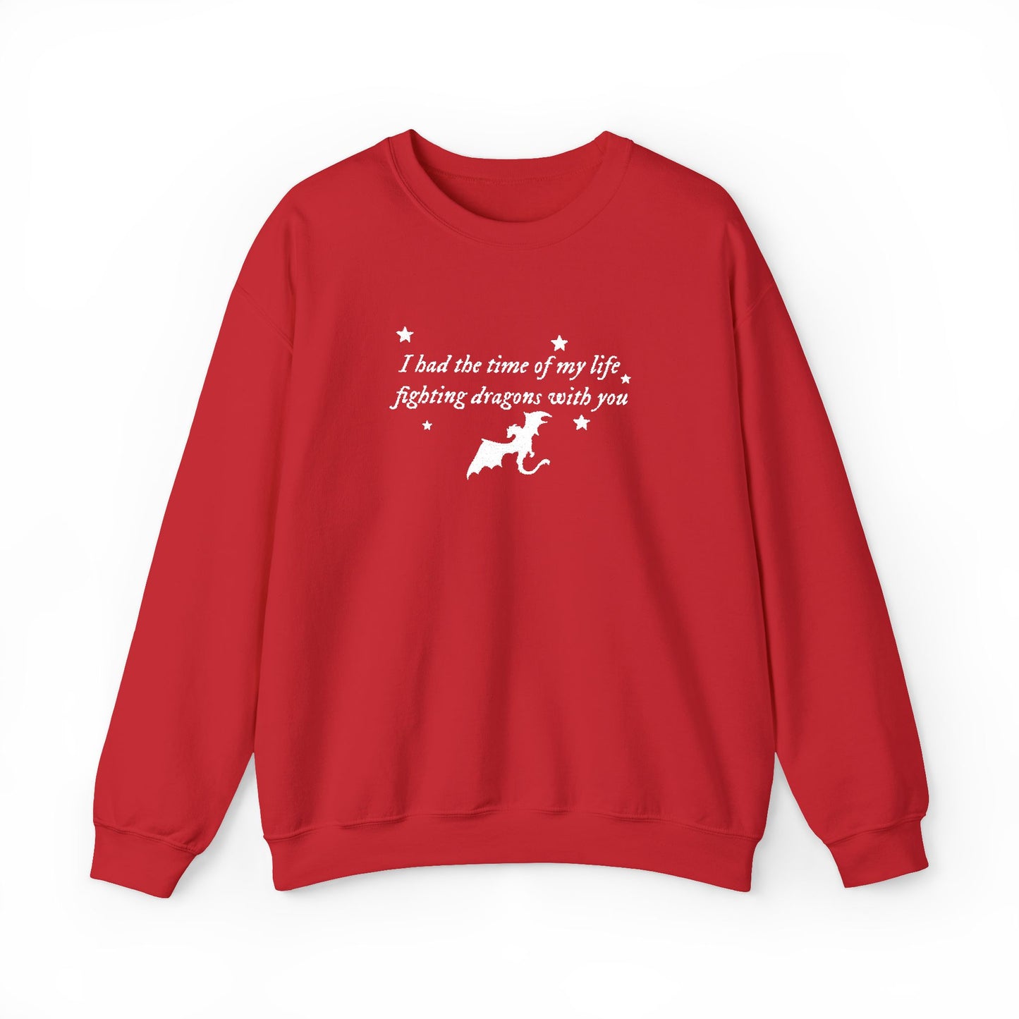 Embroidered Crewneck Sweatshirt — fighting dragons with you