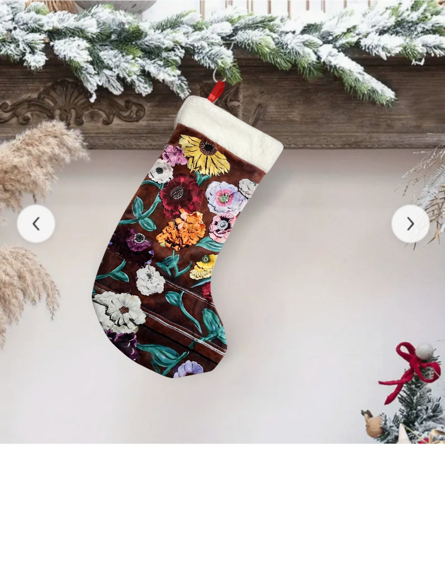 Eras Surprise Song Piano Floral Christmas Stocking