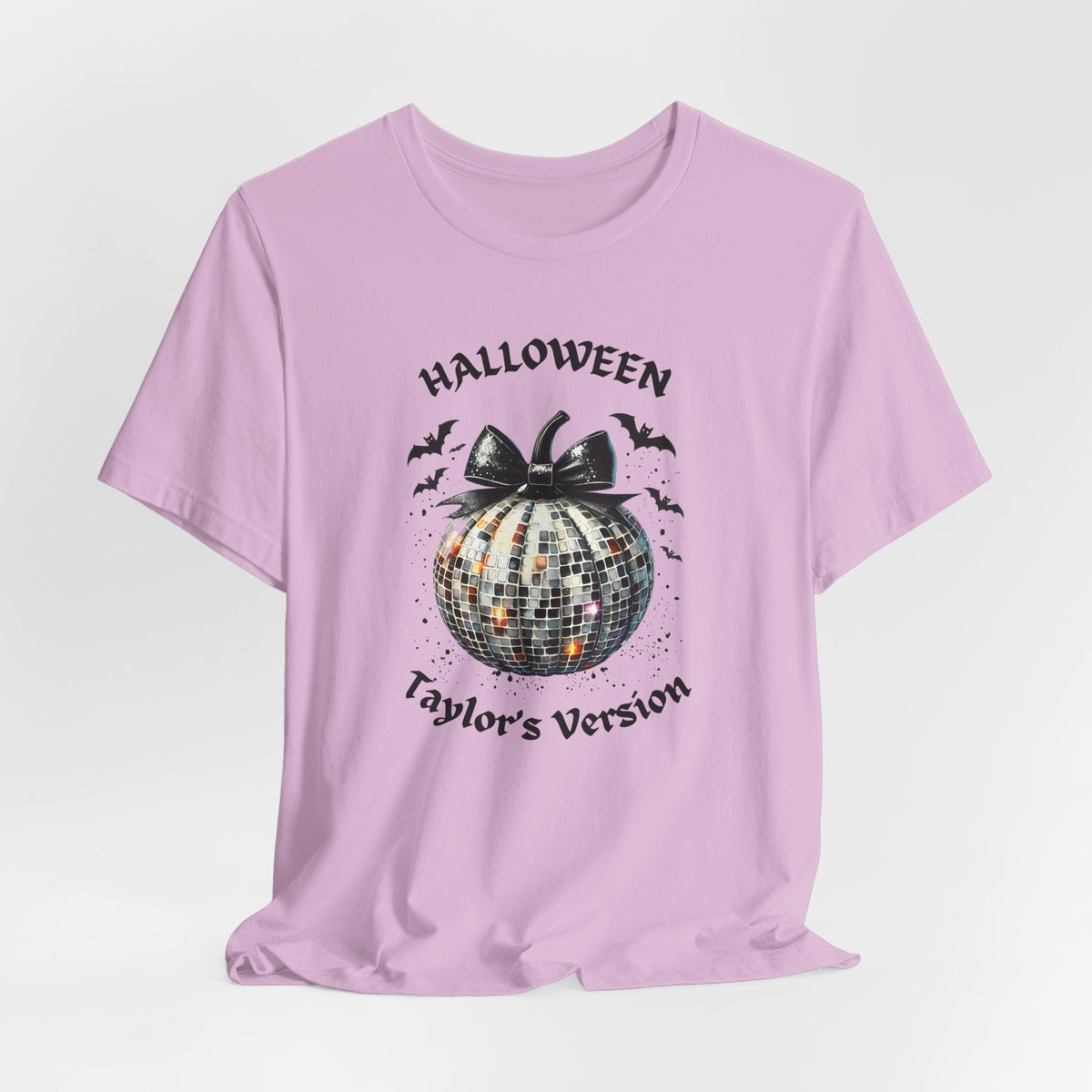 Halloween - TV - Black Disco Ball Pumpkin - Bats - Swiftie Halloween - Unisex Jersey Short Sleeve Tee