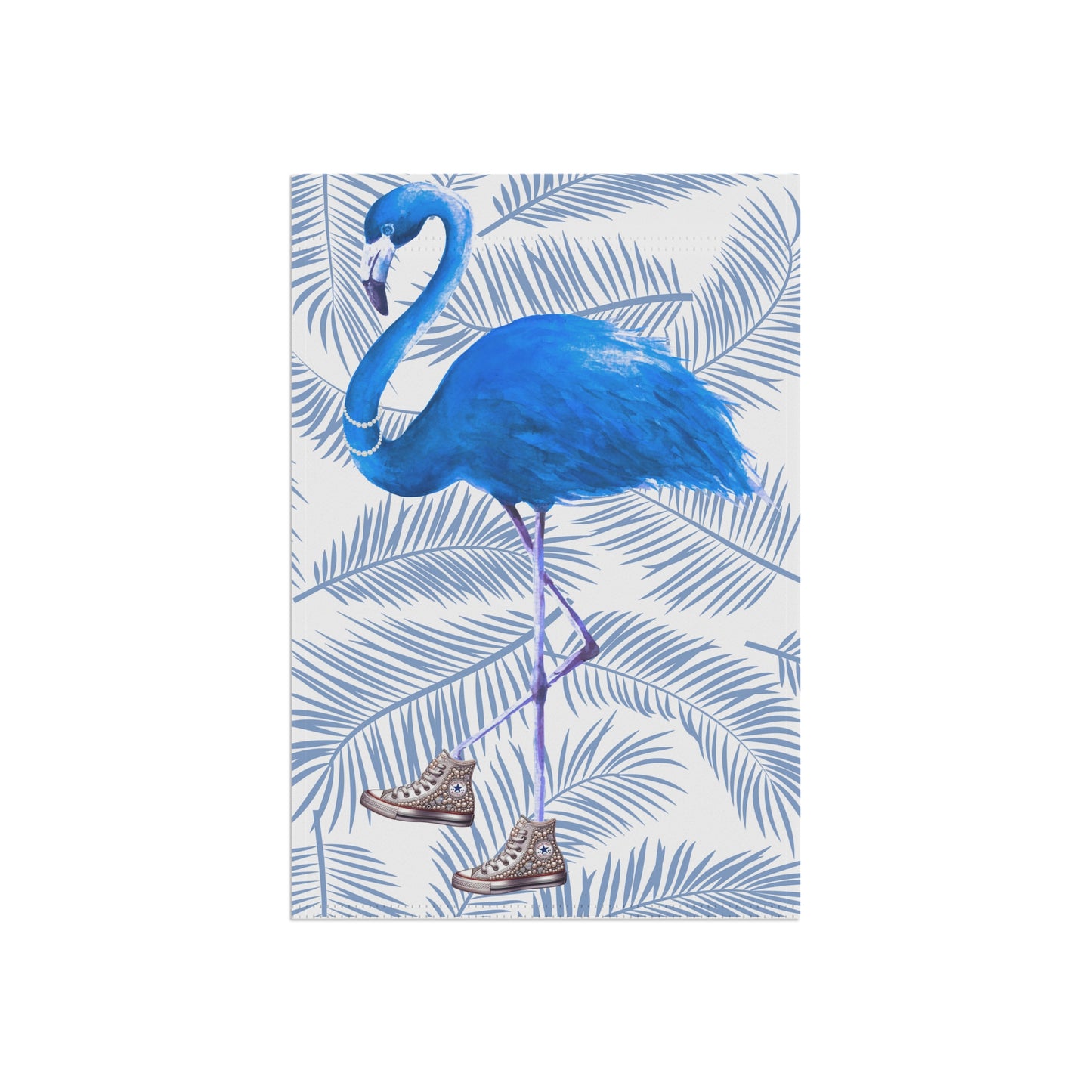 Blue Flamingo in Chucks and Pearls - Kamala 2024 - Garden & House Banner/Flag