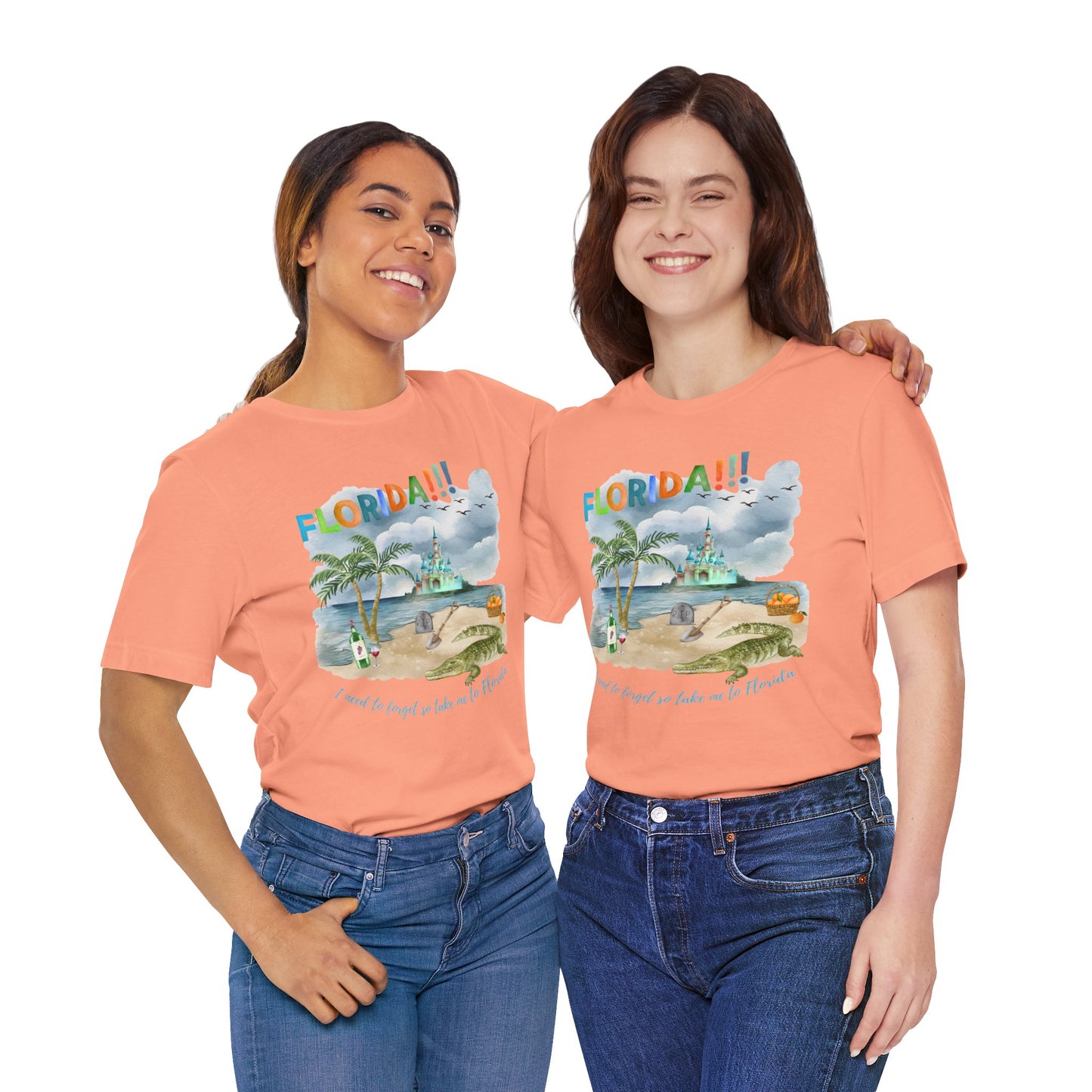 FLORIDA!!! Watercolor Print - Unisex Jersey Short Sleeve Tee