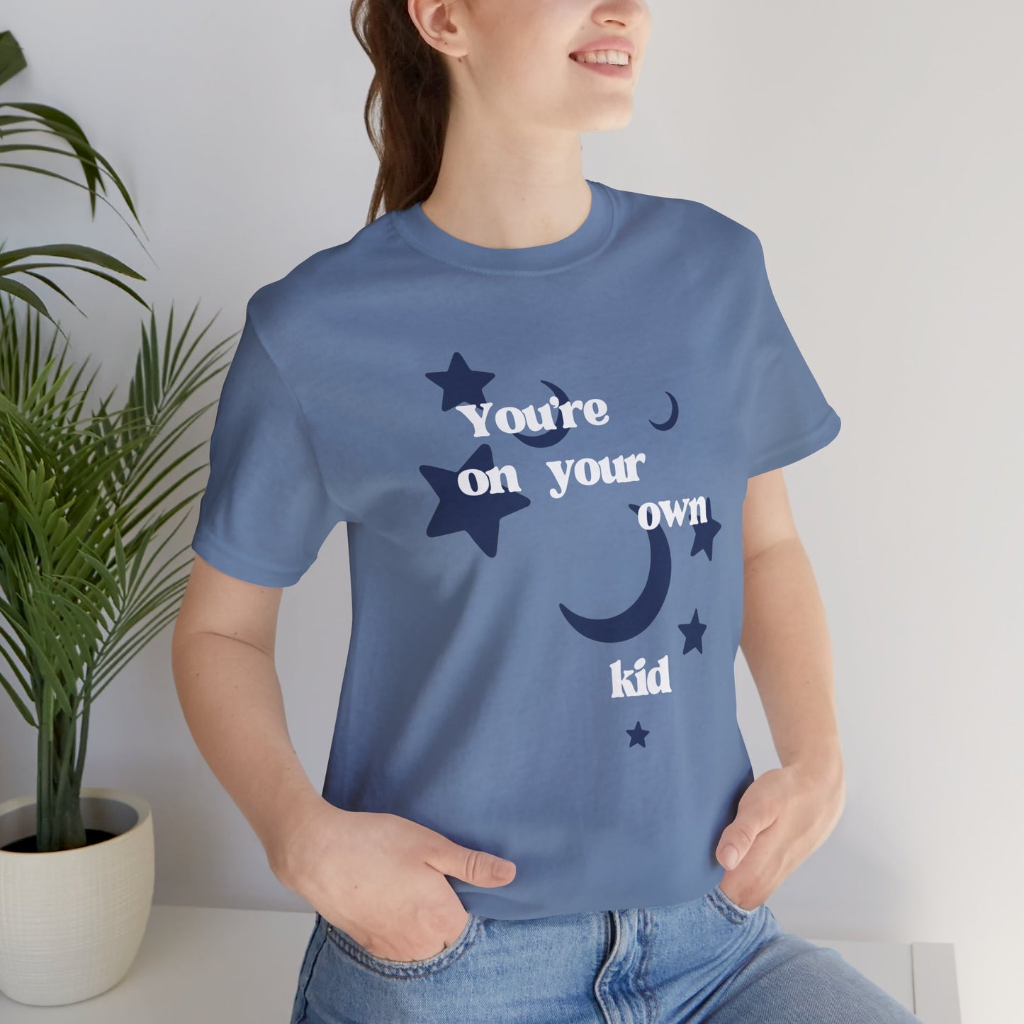 You're On Your Own Kid T-Shirt — Vintage Moon & Stars Graphic Tee