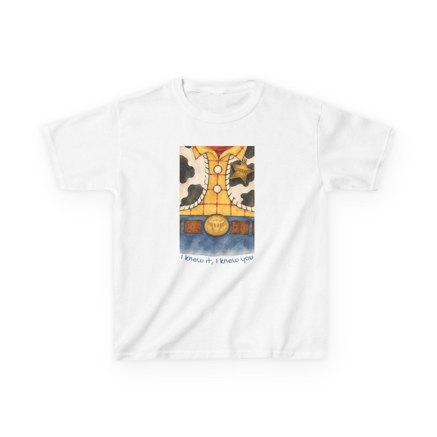 Kids T-Shirt — "I Knew It, I Knew You" Cowboy Outfit Graphic