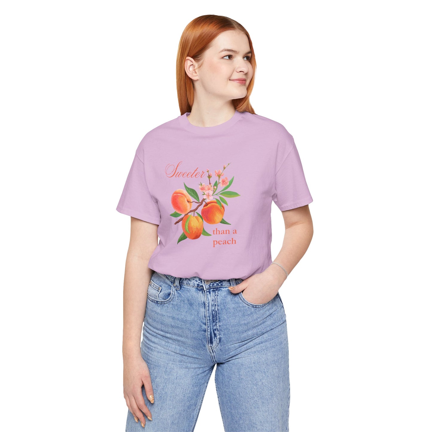 Sweeter than a Peach, Softer than a Kitten - Bella Canvas Unisex Jersey T-Shirt | Graphic Tee for Cat Lovers, Gifts for Her, Birthday Present, Casual Wear, Peach and Kitten Designs