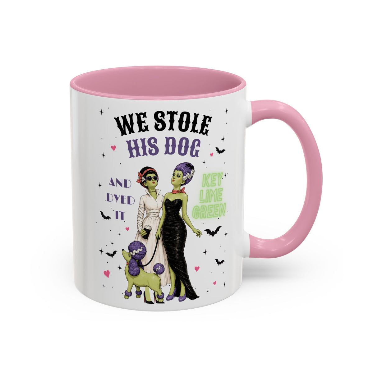 Monster Brides Dog Walk Mug — 11 oz Coffee Cup Lesbian Couple