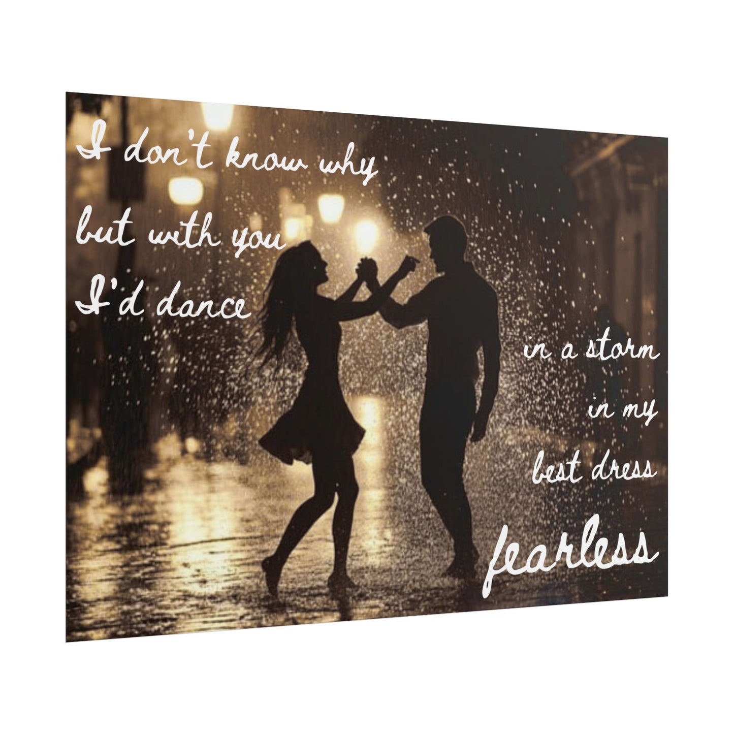 Fearless Dance Love Poster, Romantic Wall Art, Home Decor, Couple Gift, Wedding Anniversary, Inspirational Quote