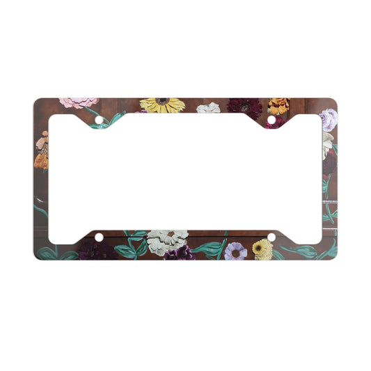 Surprise Song Piano Floral Metal License Plate Frame