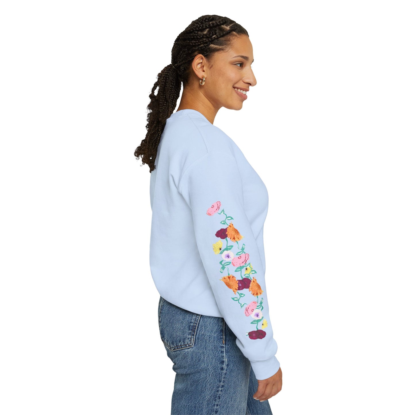 Acoustic Piano Floral Sleeve Crewneck Sweatshirt