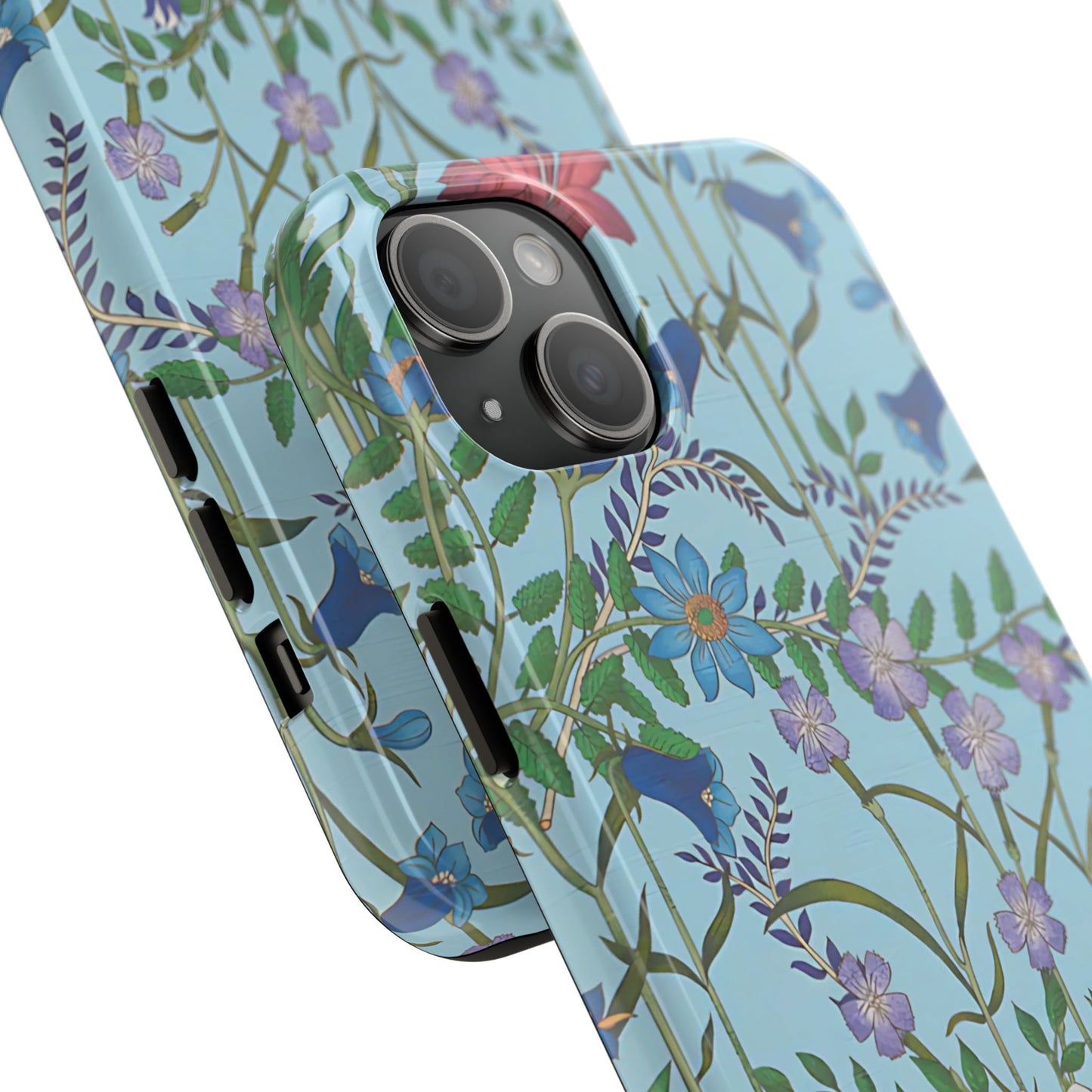 Vibrant Floral Tough Phone Case "Flora Blue"- Durable Protection for Your Device