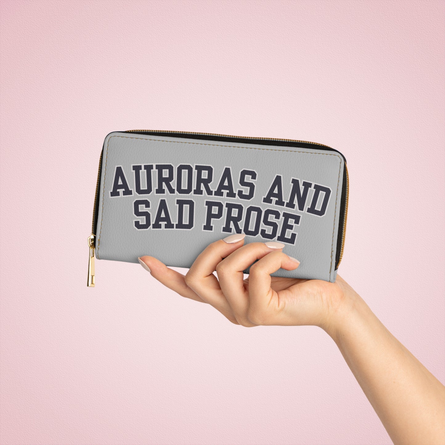 Auroras and Sad Prose Zipper Wallet — Literary Quote Long Wallet
