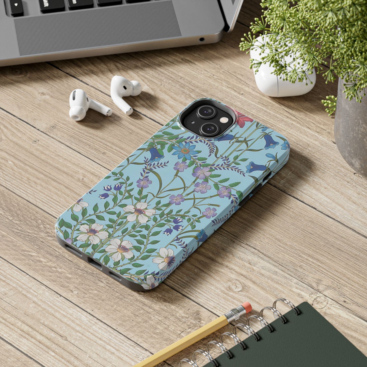 Vibrant Floral Tough Phone Case "Flora Blue"- Durable Protection for Your Device
