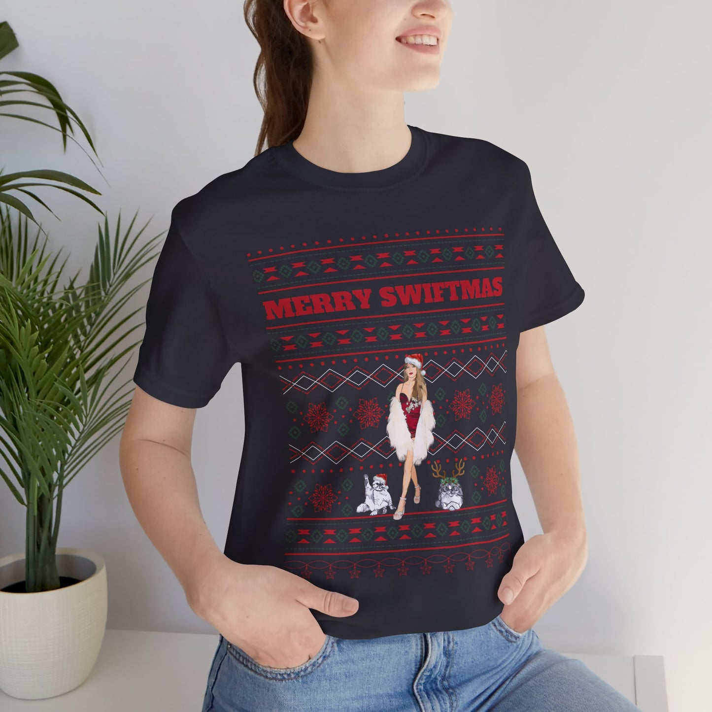 Ugly Swiftmas Sweater Unisex Jersey Short Sleeve Tee