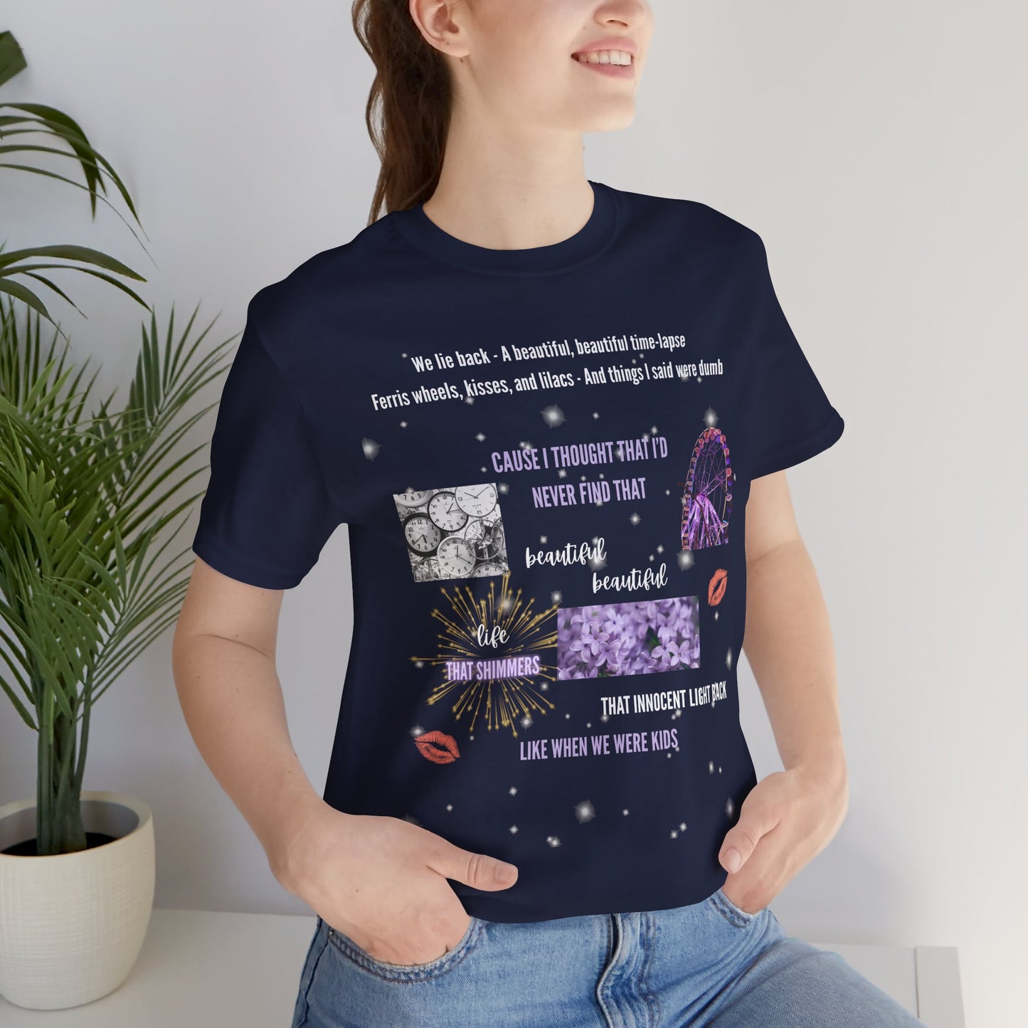 Eldest Daughter Collage Tee, Unisex Short Sleeve Jersey Tee, Motivational Shirt, Perfect Gift for Friends, Positive Vibes Apparel