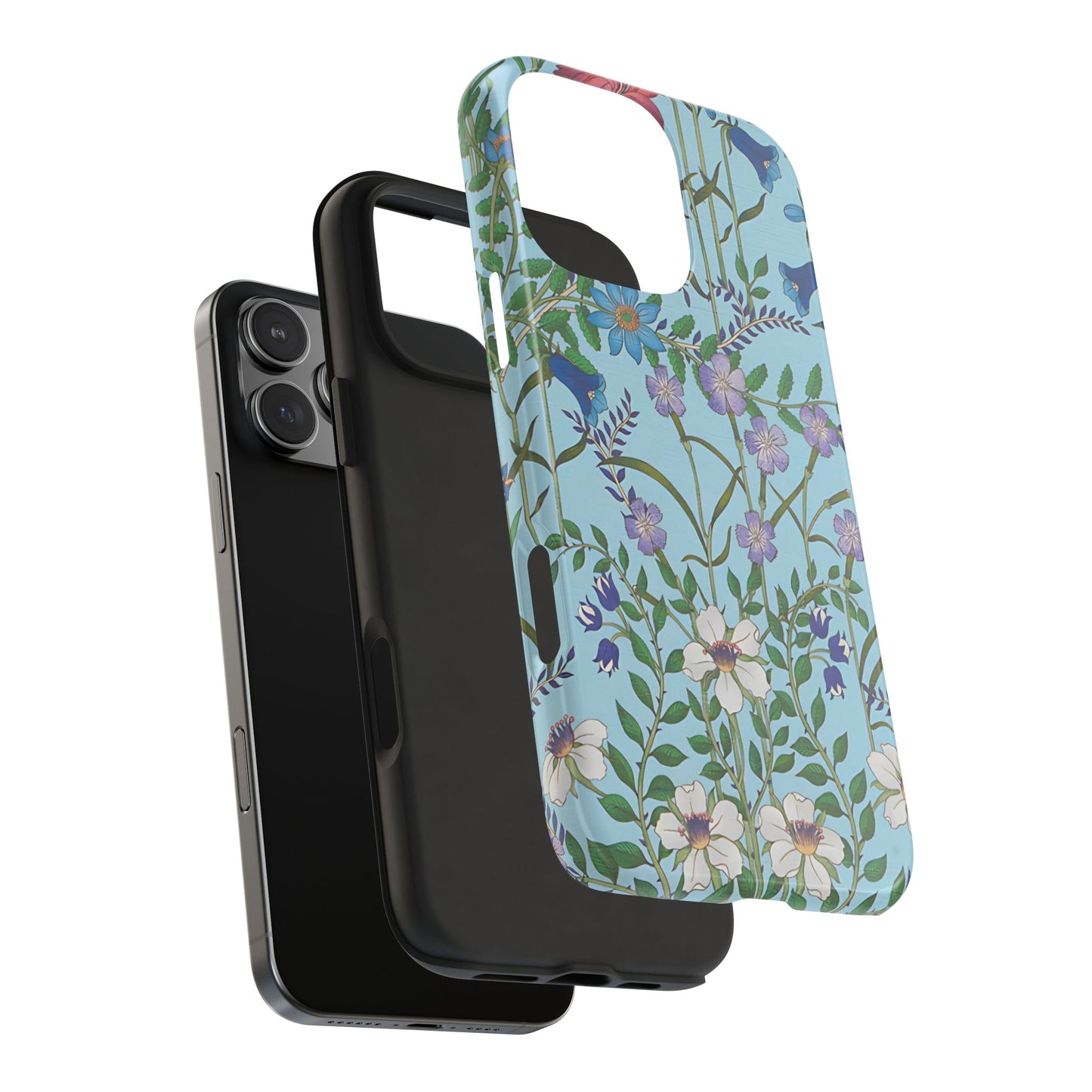 Vibrant Floral Tough Phone Case "Flora Blue"- Durable Protection for Your Device