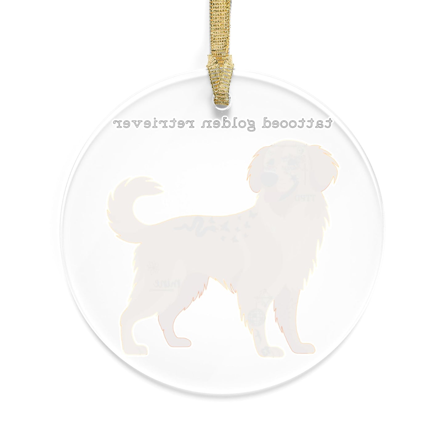 Tattooed Golden Retriever - Acrylic Ornament