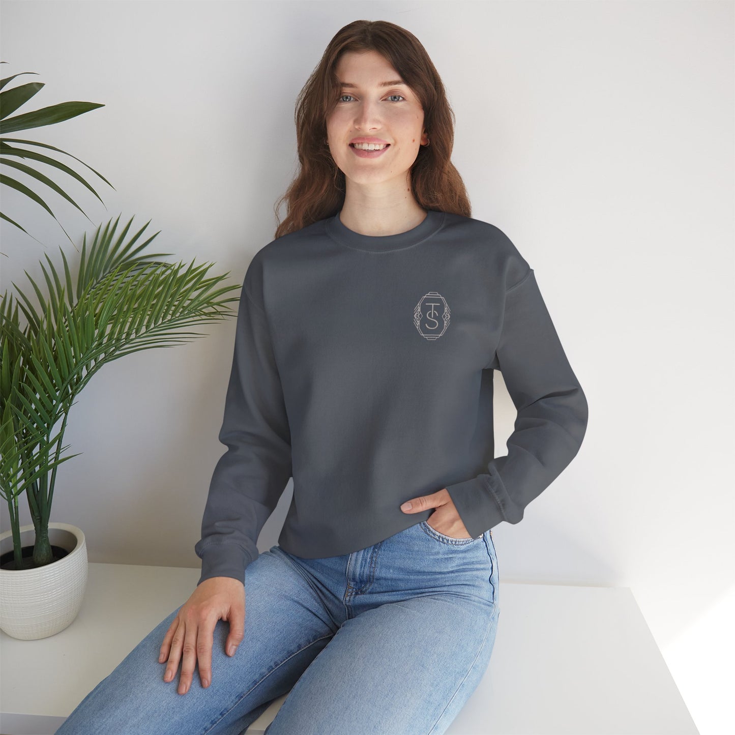 Initials Emblem Crewneck Sweatshirt