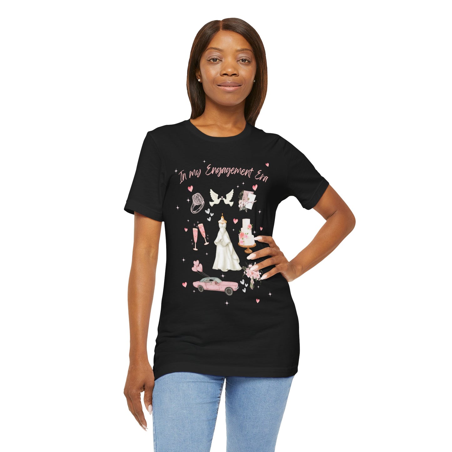 Customizable! In My Engagement Era Tee: Celebrate Your Love Story, Unisex, Perfect for Bridal Showers, Weddings & Celebrations, Engagement Party Shirt, Gift Idea