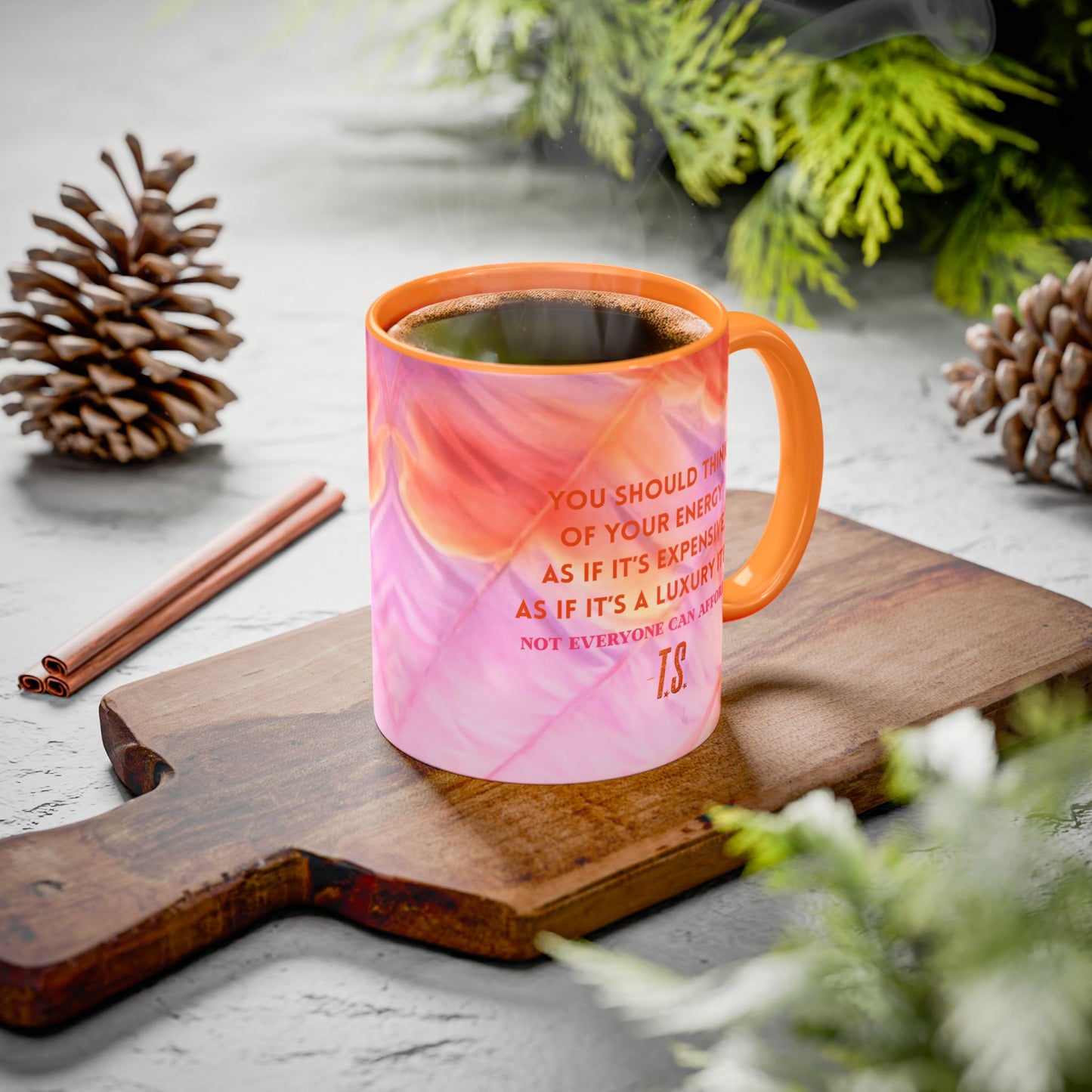 Colorful Luxury Energy Inspirational Mug, Motivational Coffee Cup, Unique Gift, Office Decor, Self-Care Reminder