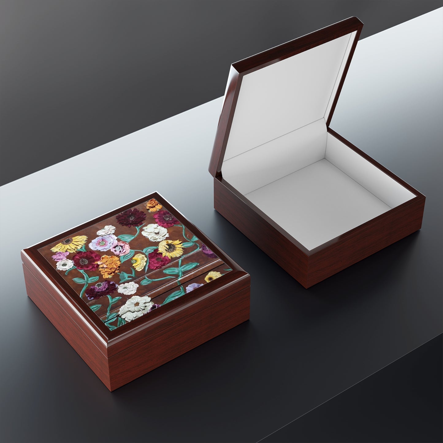 Surprise Song Piano Flowers Jewelry Box