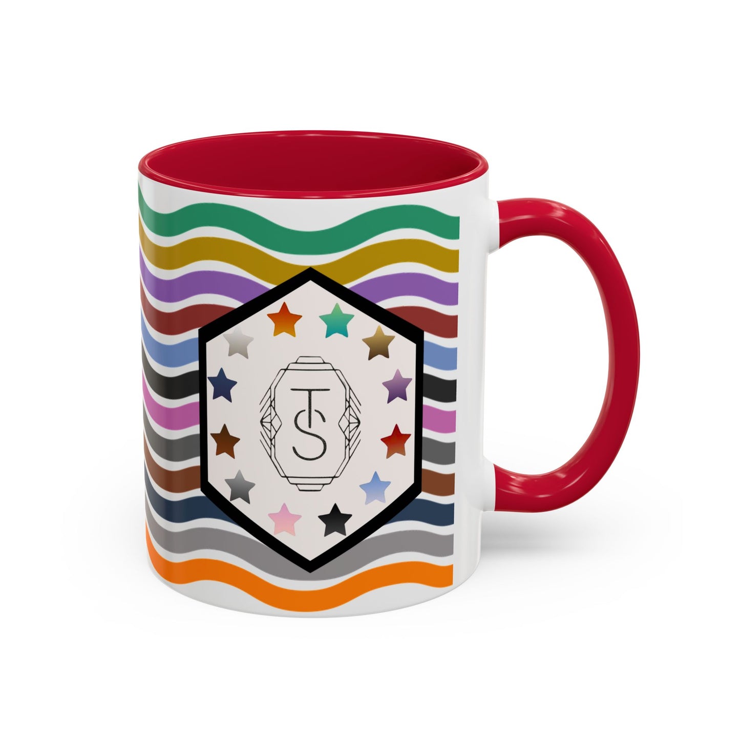Wavy Tay-pendence Day Flag - Colorful Coffee Mugs - Spirited Sipware for Home, Office, Birthdays, or Holidays, Unique Gift Idea, Customizable Designs, Vibrant Drinkware