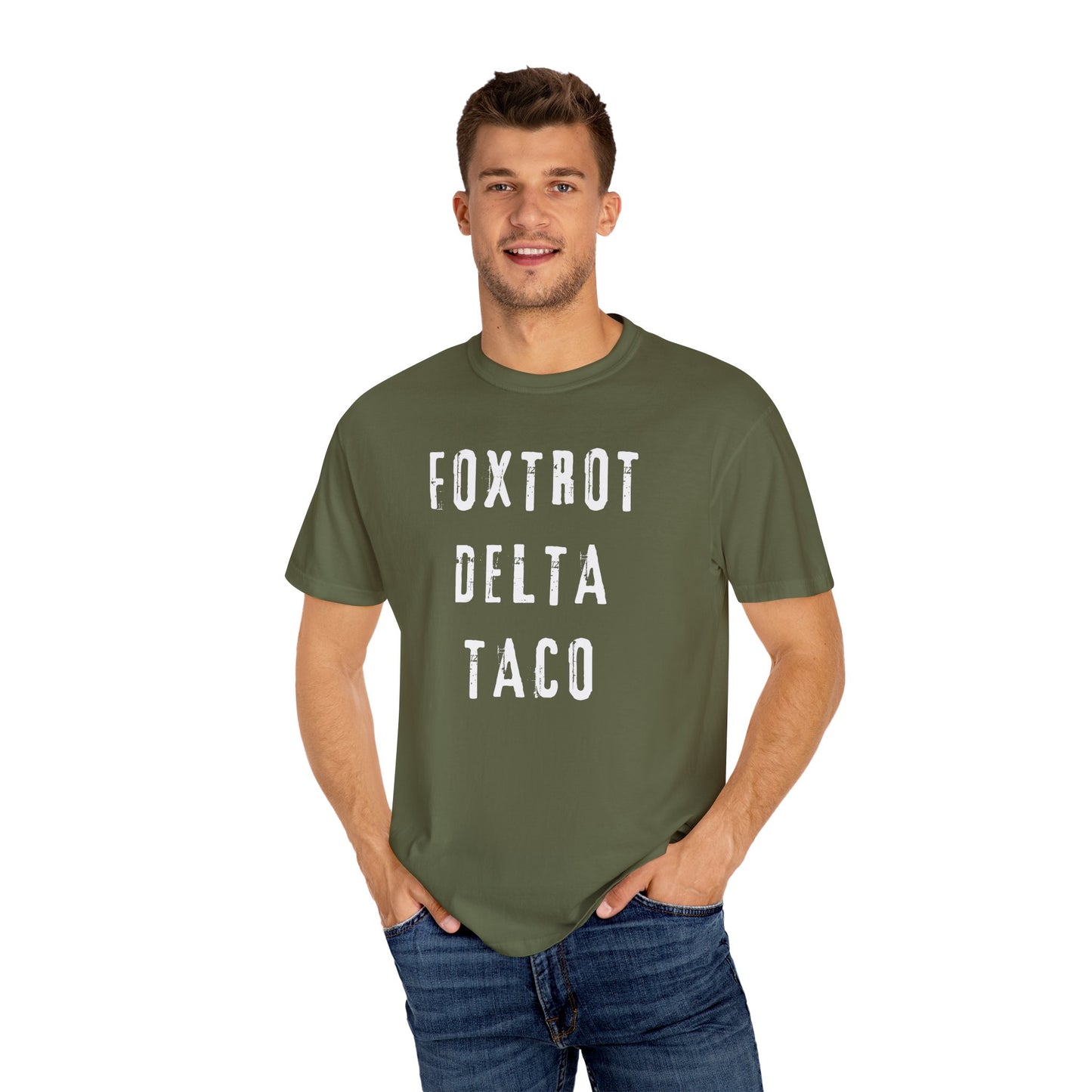 Foxtrot Delta Taco FDT Comfort Colors T-Shirt - Unisex Garment-Dyed Tee, Funny Gift, Taco Political Apparel, Everyday Wear, Summer Style