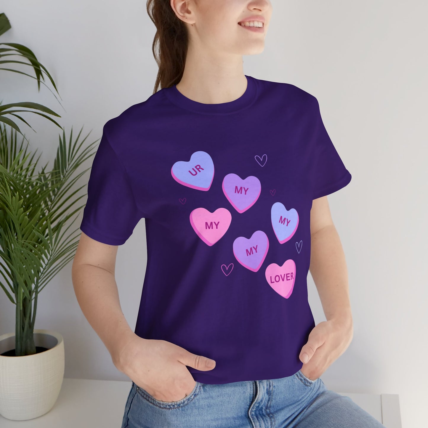 UR my lover Valentine's Day Candy Hearts - Unisex Jersey Short Sleeve Tee