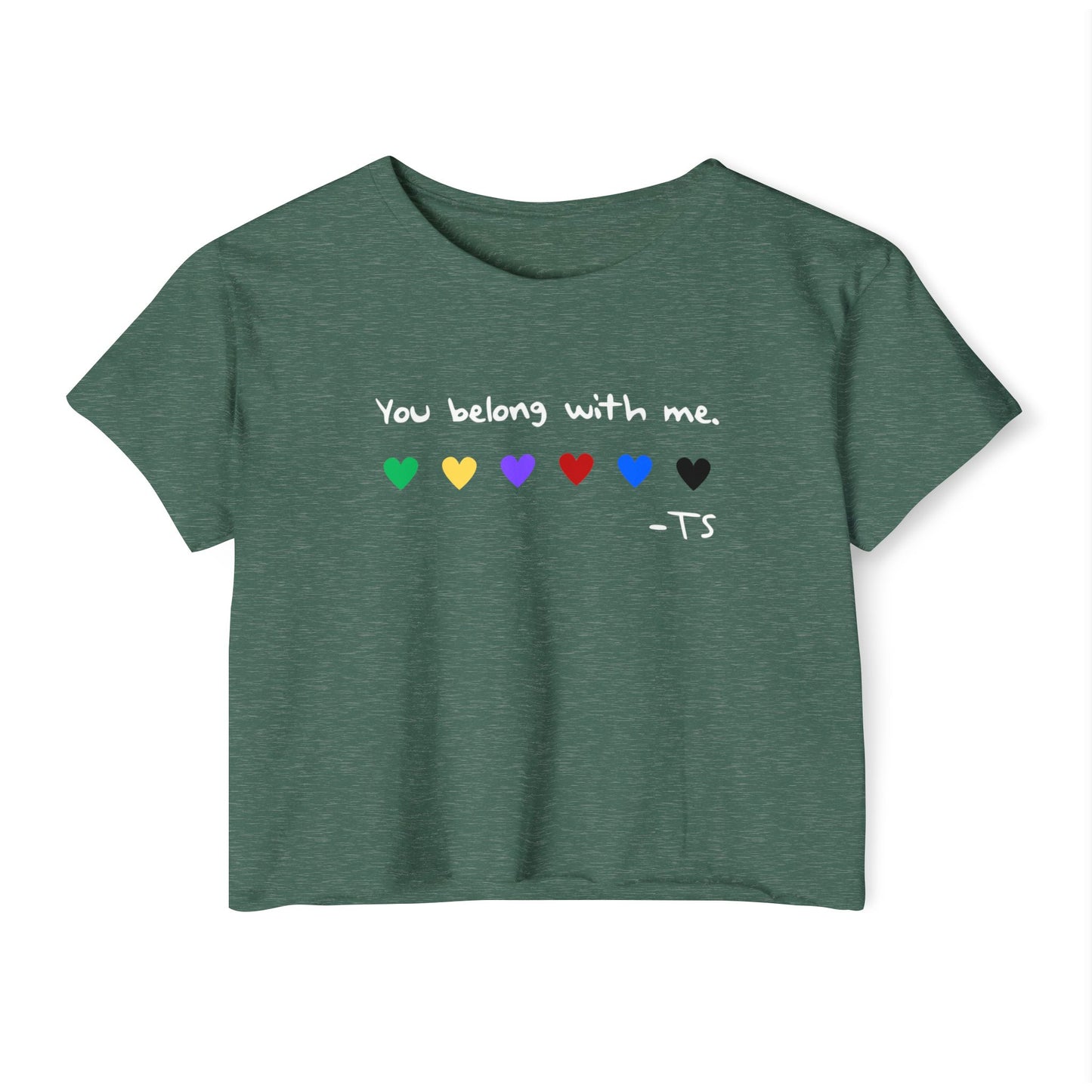 Festival Vibes Crop Top - You Belong With Me, Pride Apparel, LGBTQ+ Clothing, Summer Festival Wear, Concert Outfit