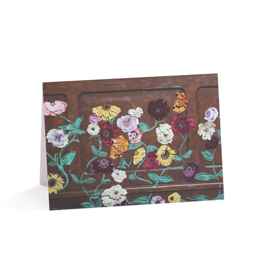 Floral Vintage Panel Greeting Cards — Blank Inside (Pack of 1/10/30/50)