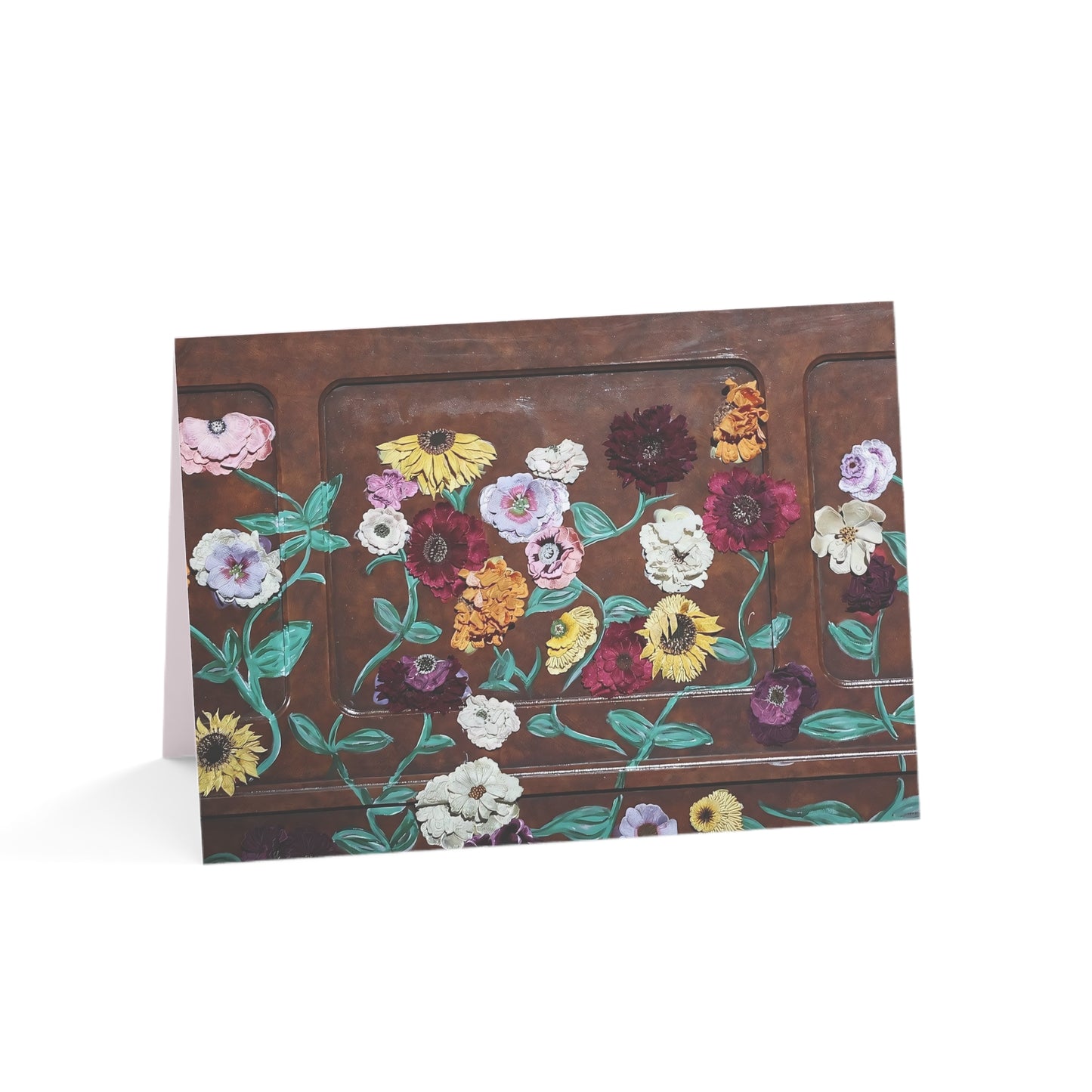 Floral Vintage Panel Greeting Cards — Blank Inside (Pack of 1/10/30/50)