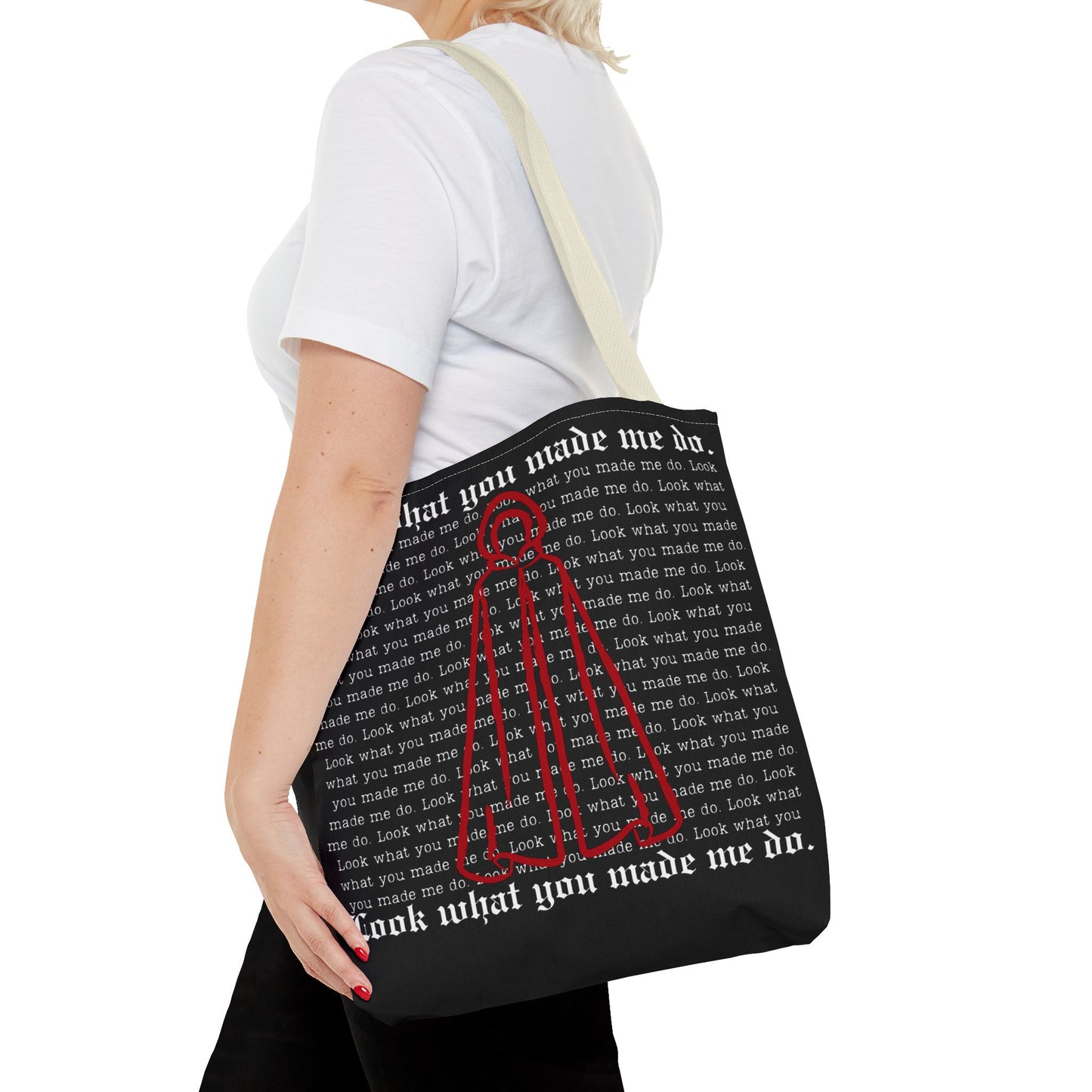 Stylish Tote Bag with 'Look What You Made Me Do' Handmaid's Design | Reusable Shopping Bag, Gift for Music Lovers, Casual Bag, Trendy Accessory