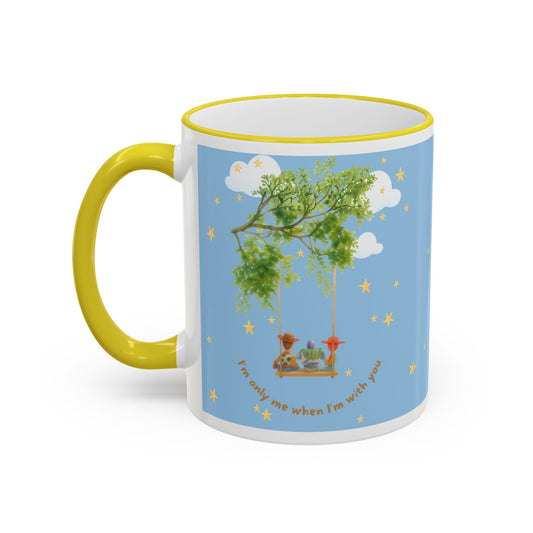 I'm only me when I'm with you Mug — Whimsical Tree, Stars & Clouds Accent Rim