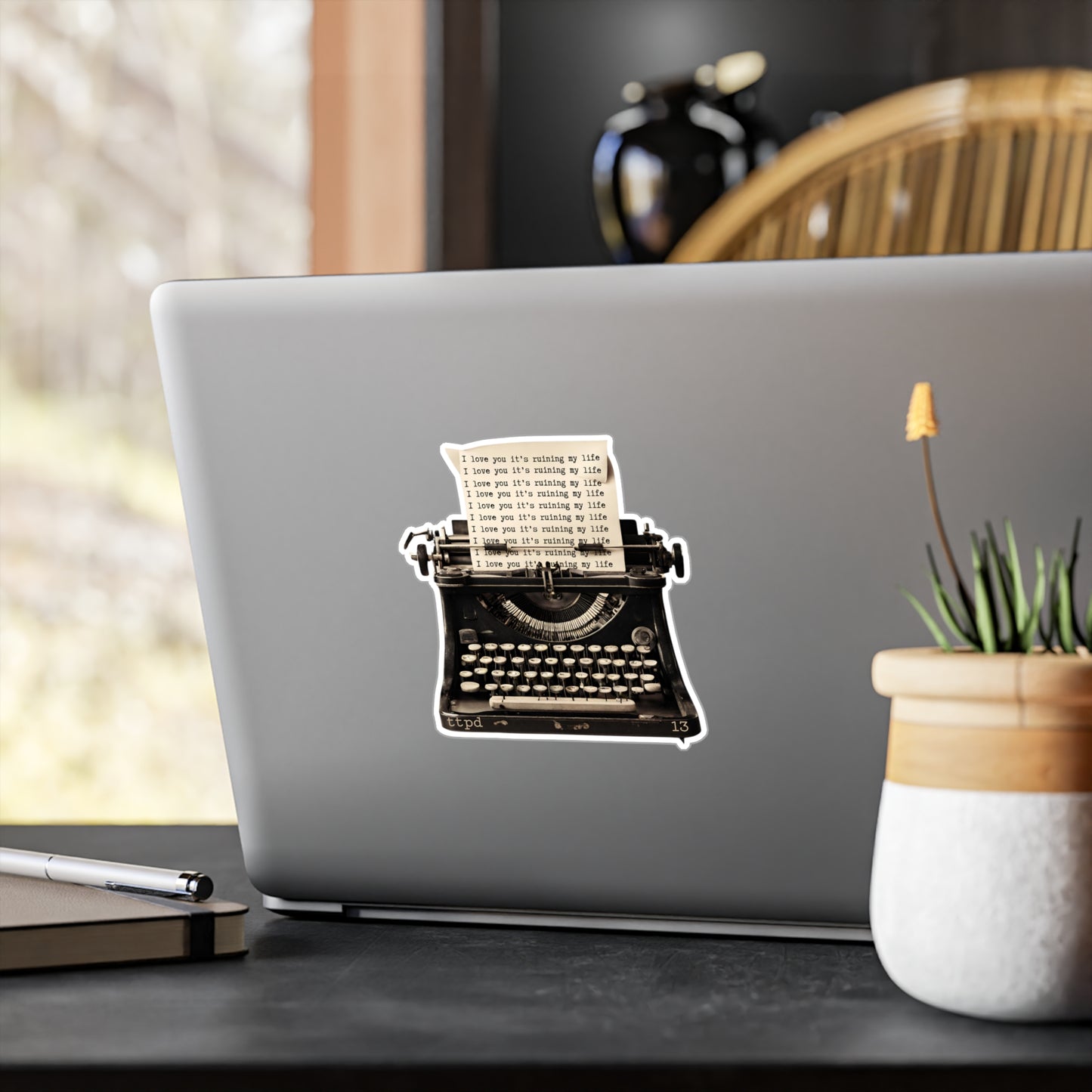 TTPD Inspired - I love you it's ruining my life typewriter - Vinyl Decal Sticker