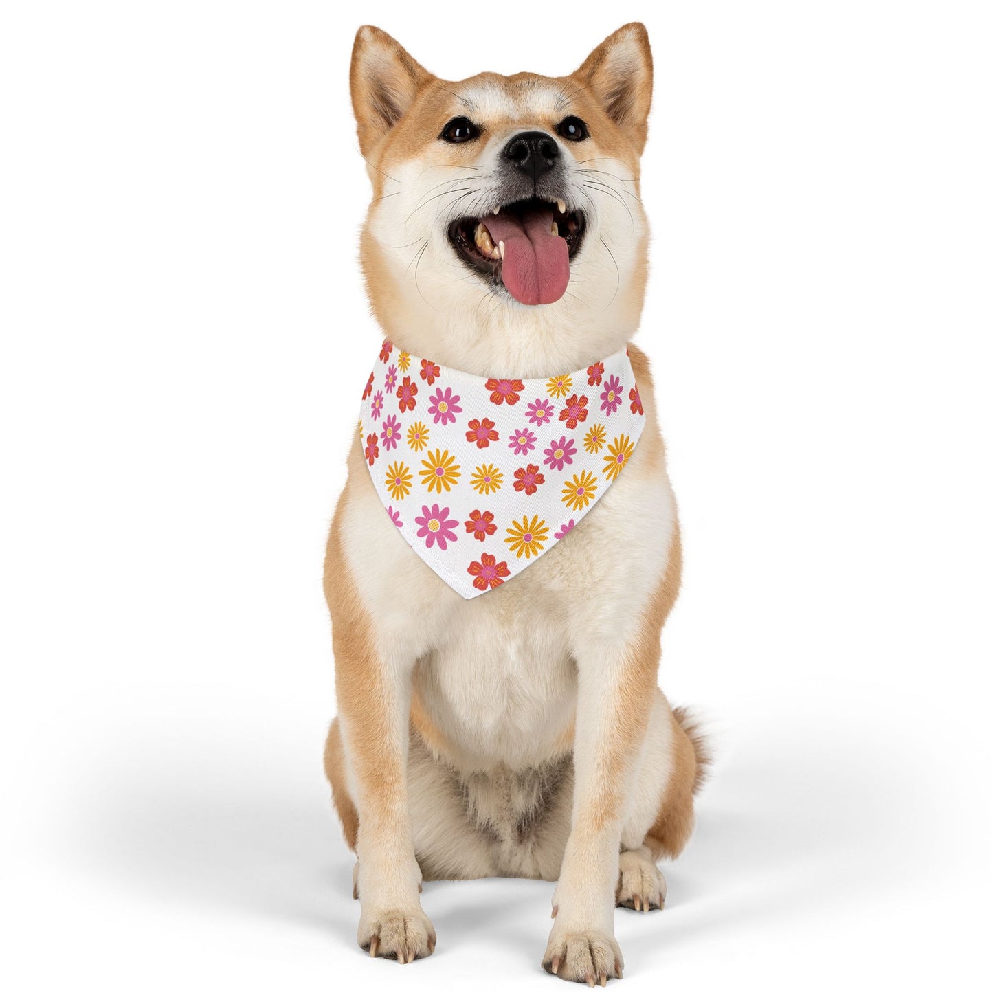 Floral Pet Bandana Collar, Cute Dog Accessories, Spring Pet Fashion, Flower Pattern Dog Scarf, Pet Celebration Gear