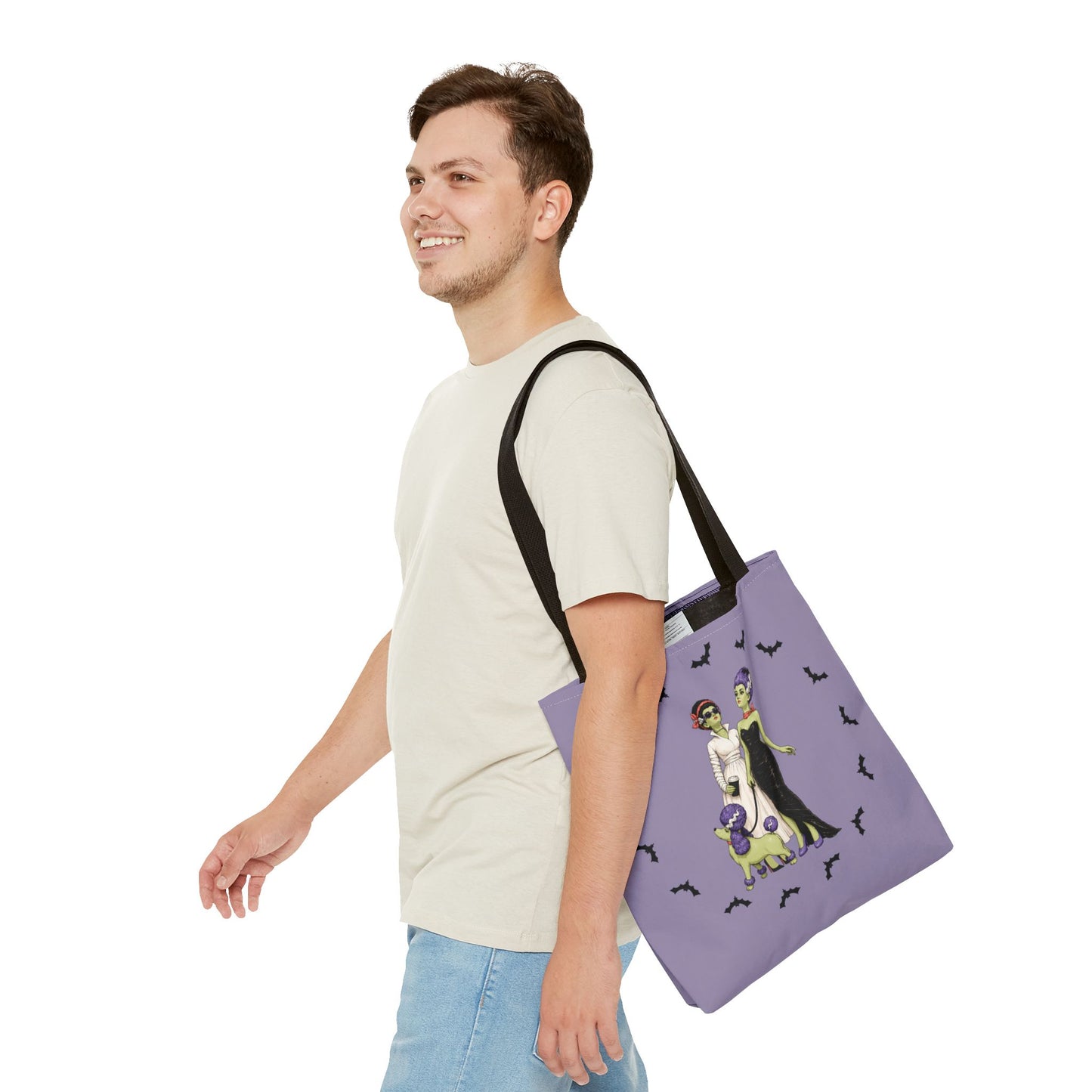 Gothic Brides Tote Bag — Retro Monster Dog Walk Design