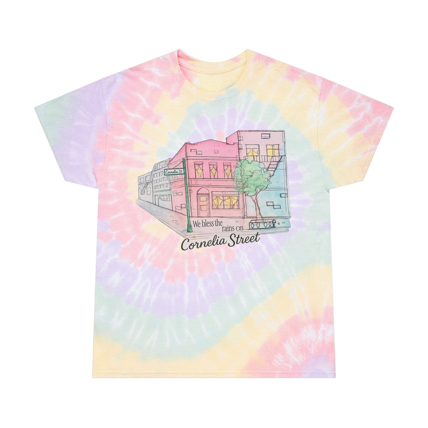 Cornelia Street Pastel Tie Dye Graphic Shirt
